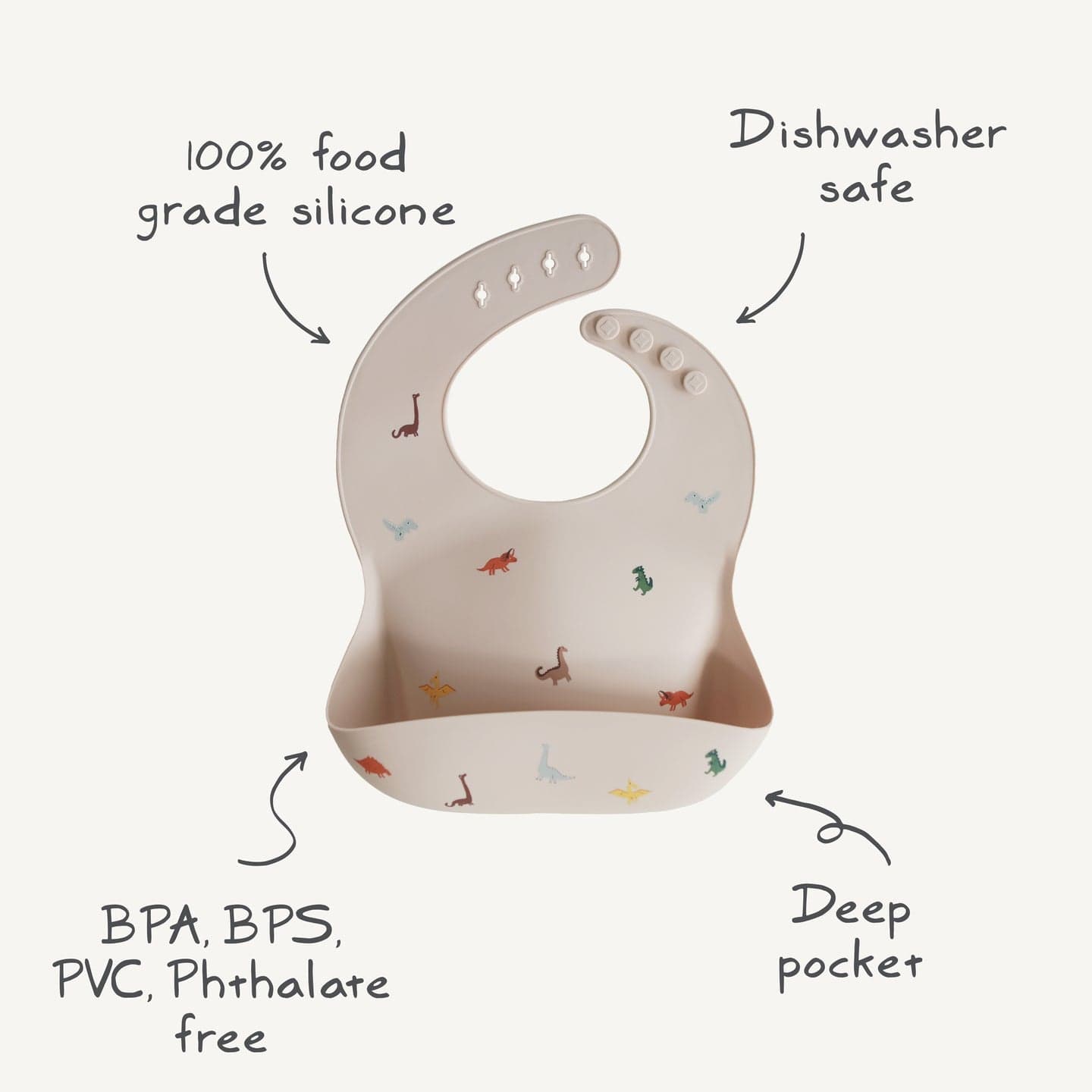Mushie Baby Bib Mushie Silicone Baby Bib (Rainbow)