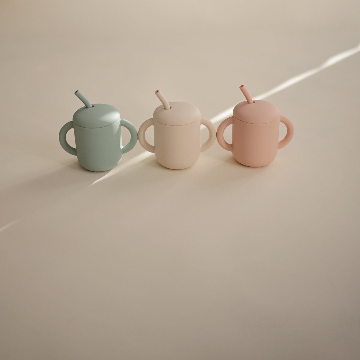 Mushie Sensory Toys Mushie Silicone Training Cup + Straw (Blush)