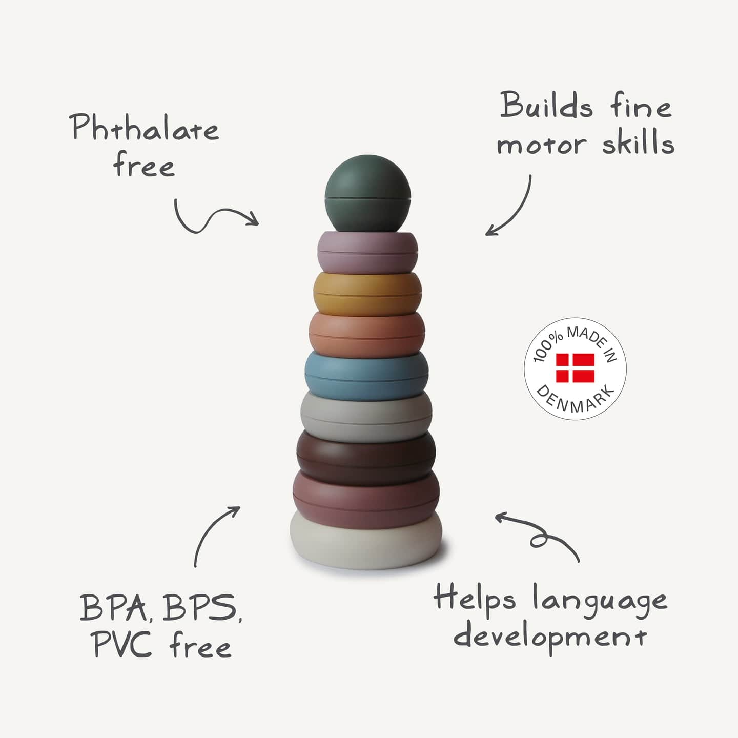 Mushie Sensory Toys Mushie Stacking Rings Toy (Original)