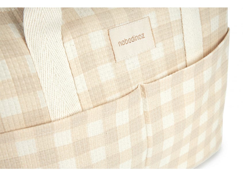 Nobodinoz Changing Bag Gala Waterproof Changing Bag (Ivory Check)
