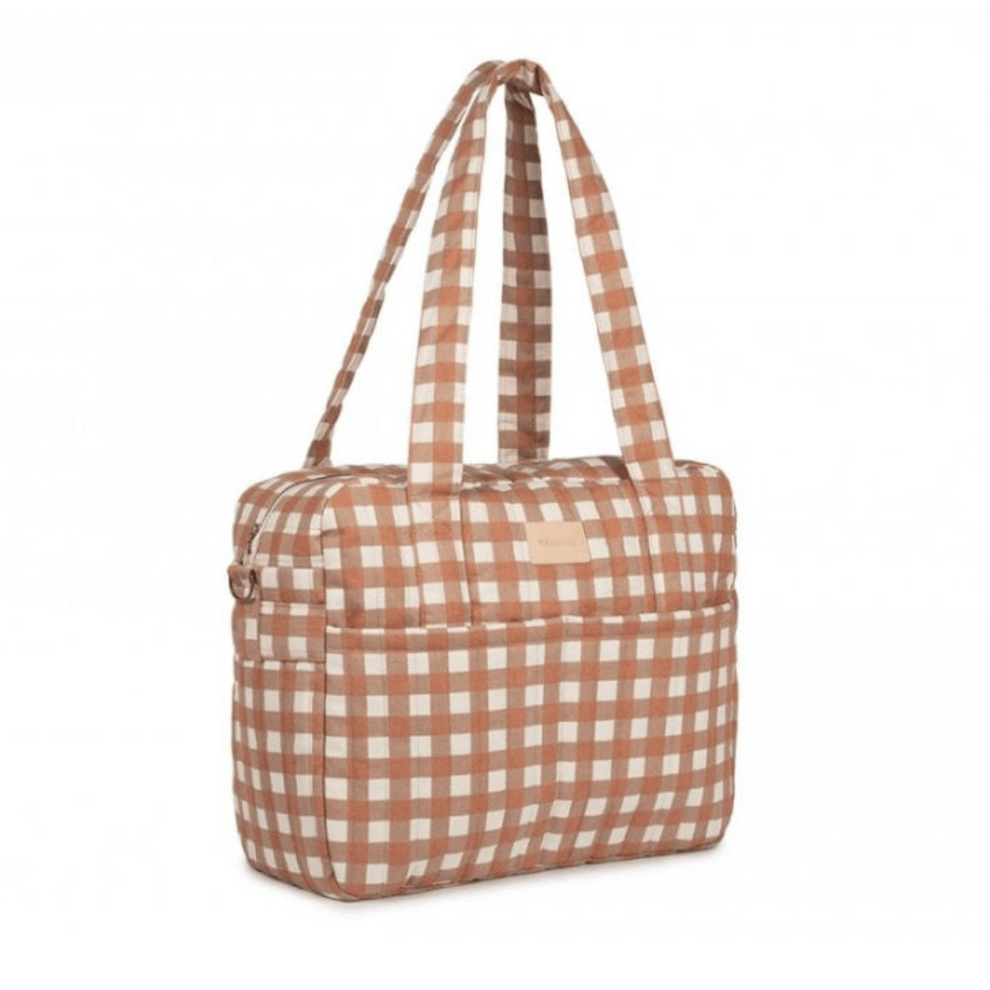 Nobodinoz Changing Bag Hyde Park Waterproof Changing Bag (Terracotta Check)