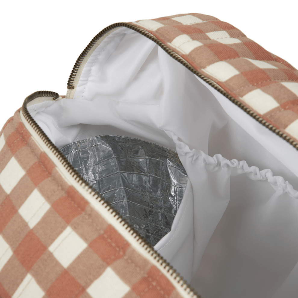Nobodinoz Changing Bag Hyde Park Waterproof Changing Bag (Terracotta Check)
