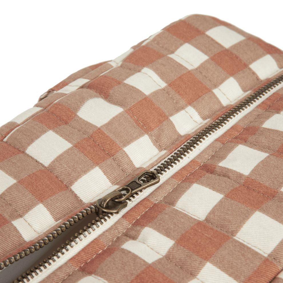 Nobodinoz Changing Bag Hyde Park Waterproof Changing Bag (Terracotta Check)