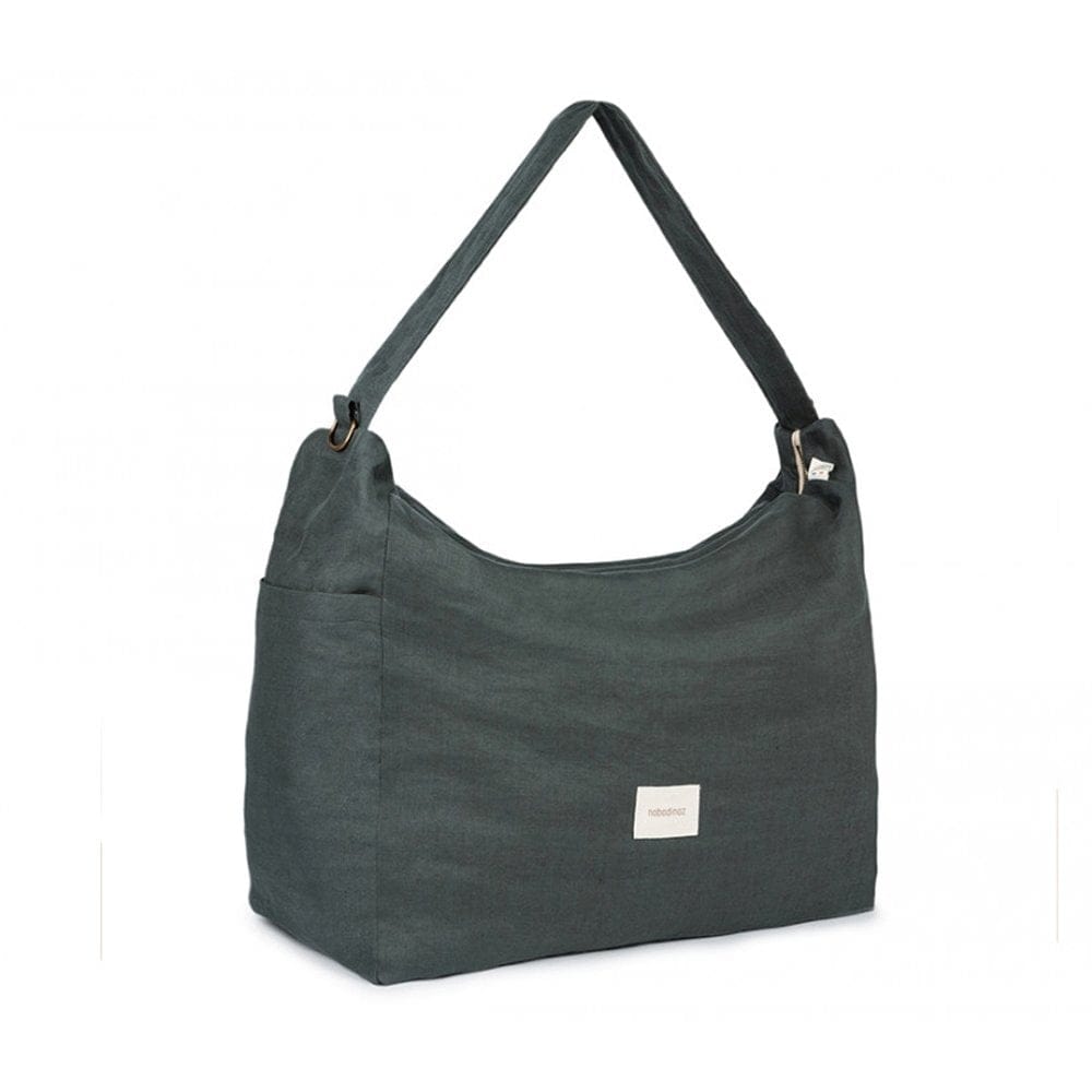 Nobodinoz Changing Bag Lin Francis Linen Stroller Changing Bag (Green Blue)