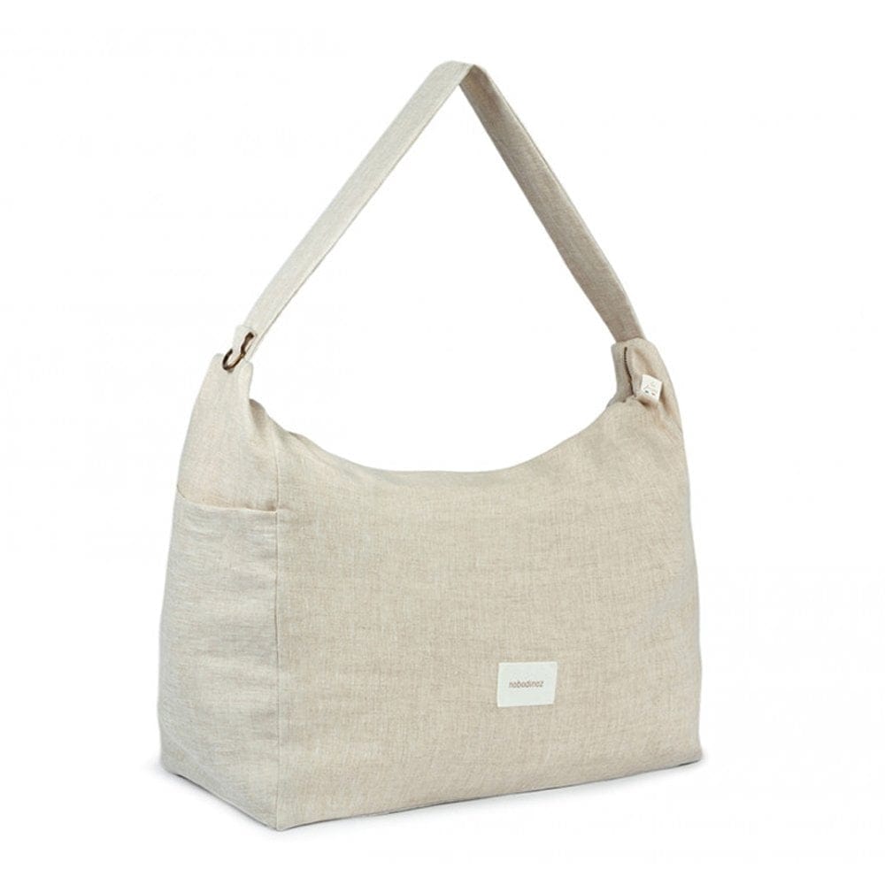 Nobodinoz Changing Bag Lin Francis Linen Stroller Changing Bag (Natural / Greige)
