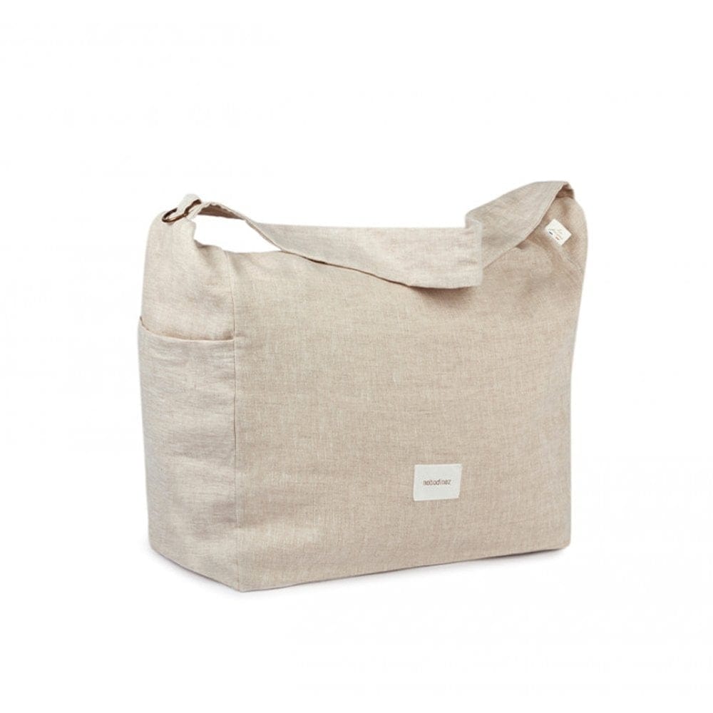 Nobodinoz Changing Bag Lin Francis Linen Stroller Changing Bag (Natural / Greige)