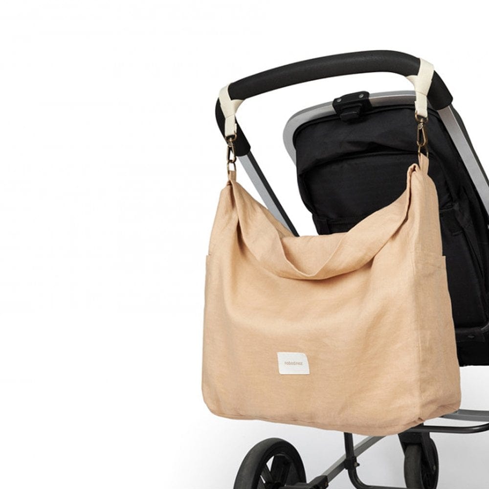 Nobodinoz Changing Bag Lin Francis Linen Stroller Changing Bag (Sand)