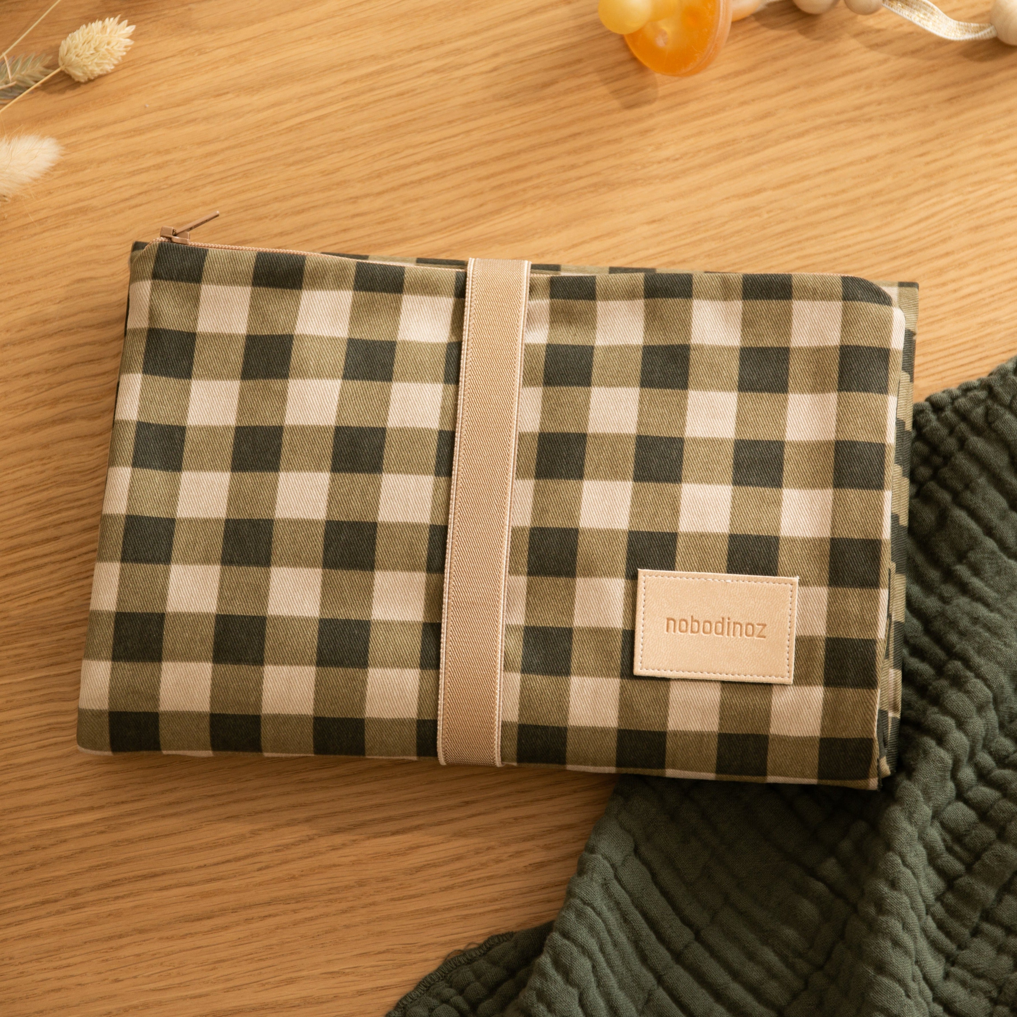 Nobodinoz Changing Mat Hyde Park Waterproof Changing (Green Check)