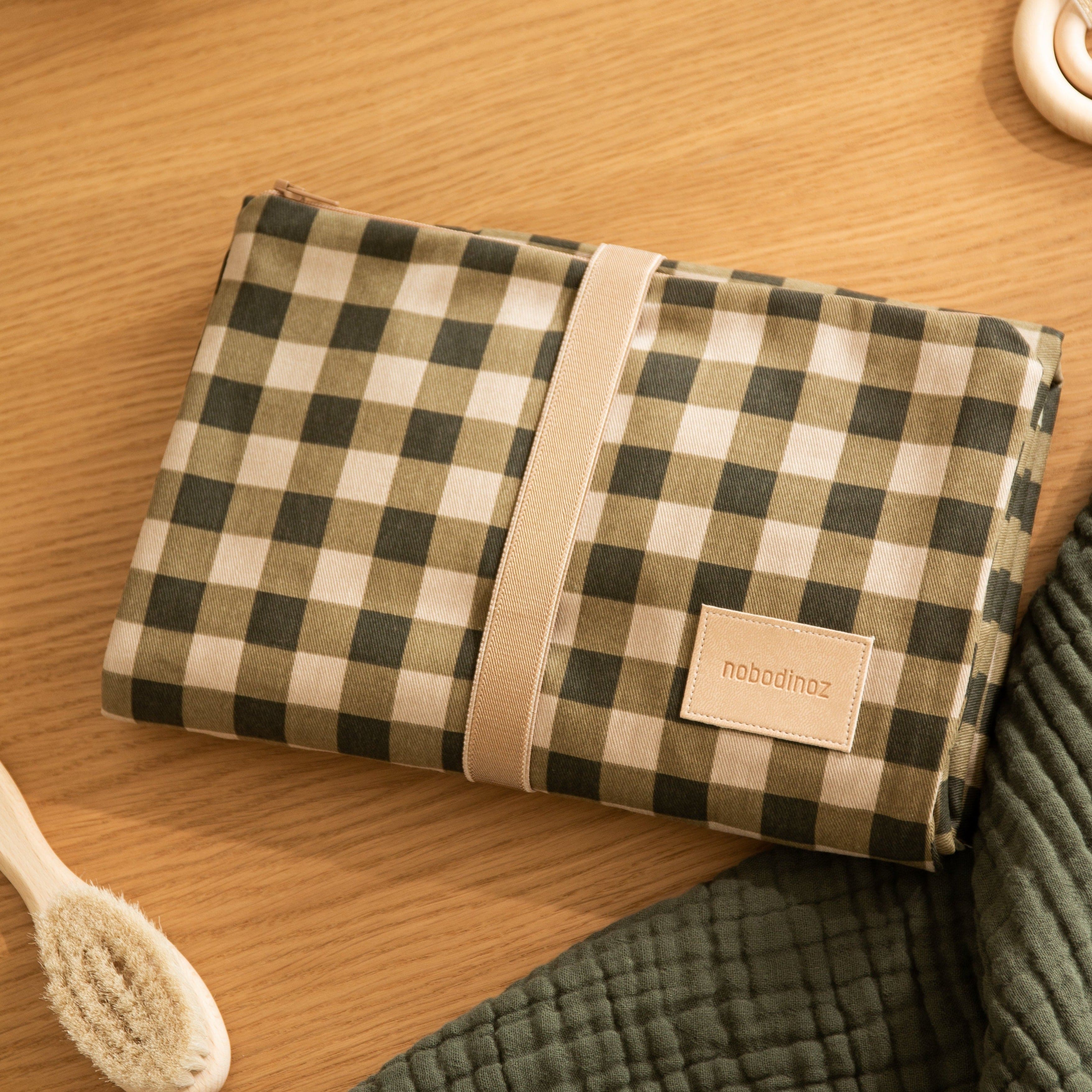 Nobodinoz Changing Mat Hyde Park Waterproof Changing (Green Check)