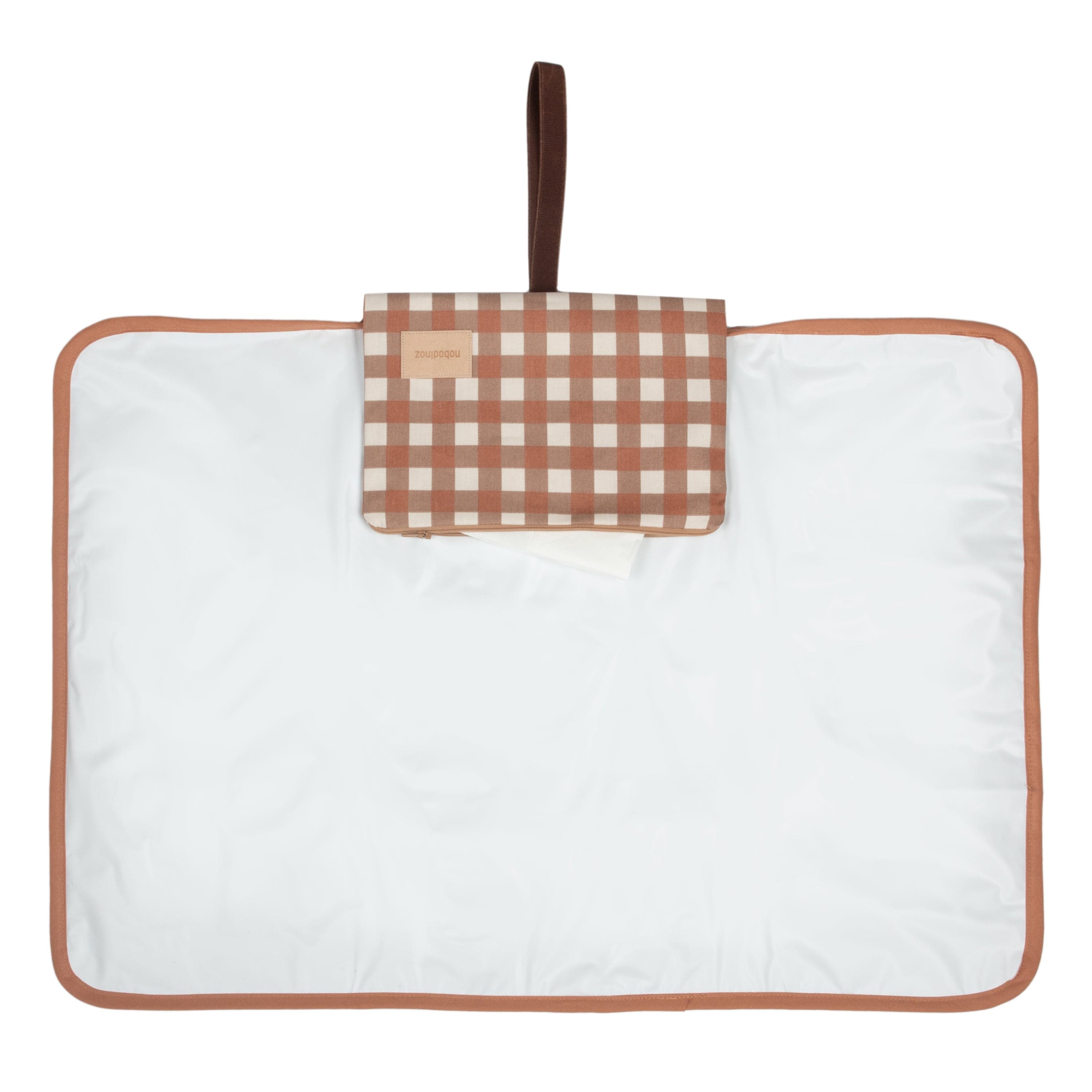 Nobodinoz Changing Mat Hyde Park Waterproof Changing (Terracotta Check)