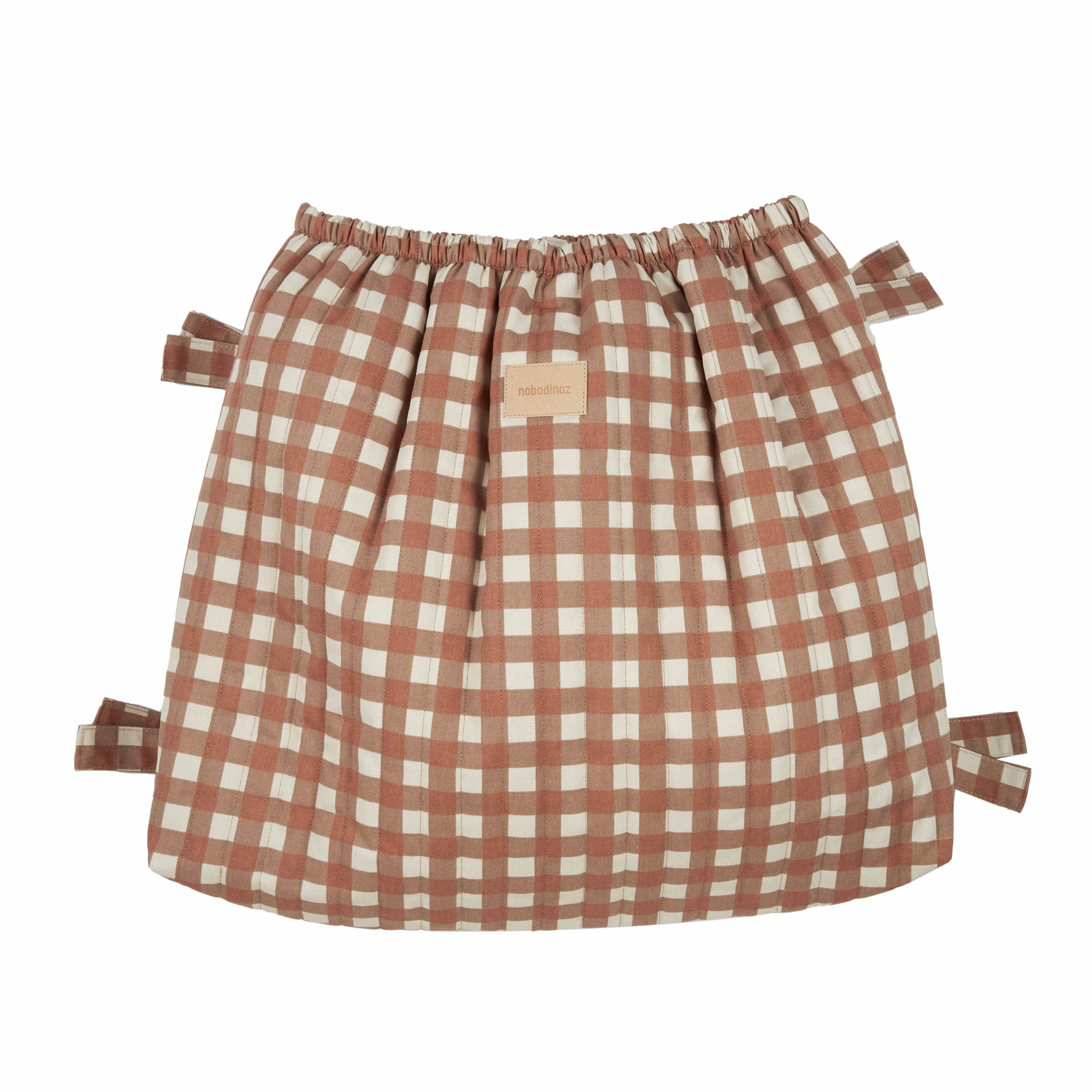 Nobodinoz Stroller Storage Bag Hyde Park Storage Stroller Bag (Terracotta Check)