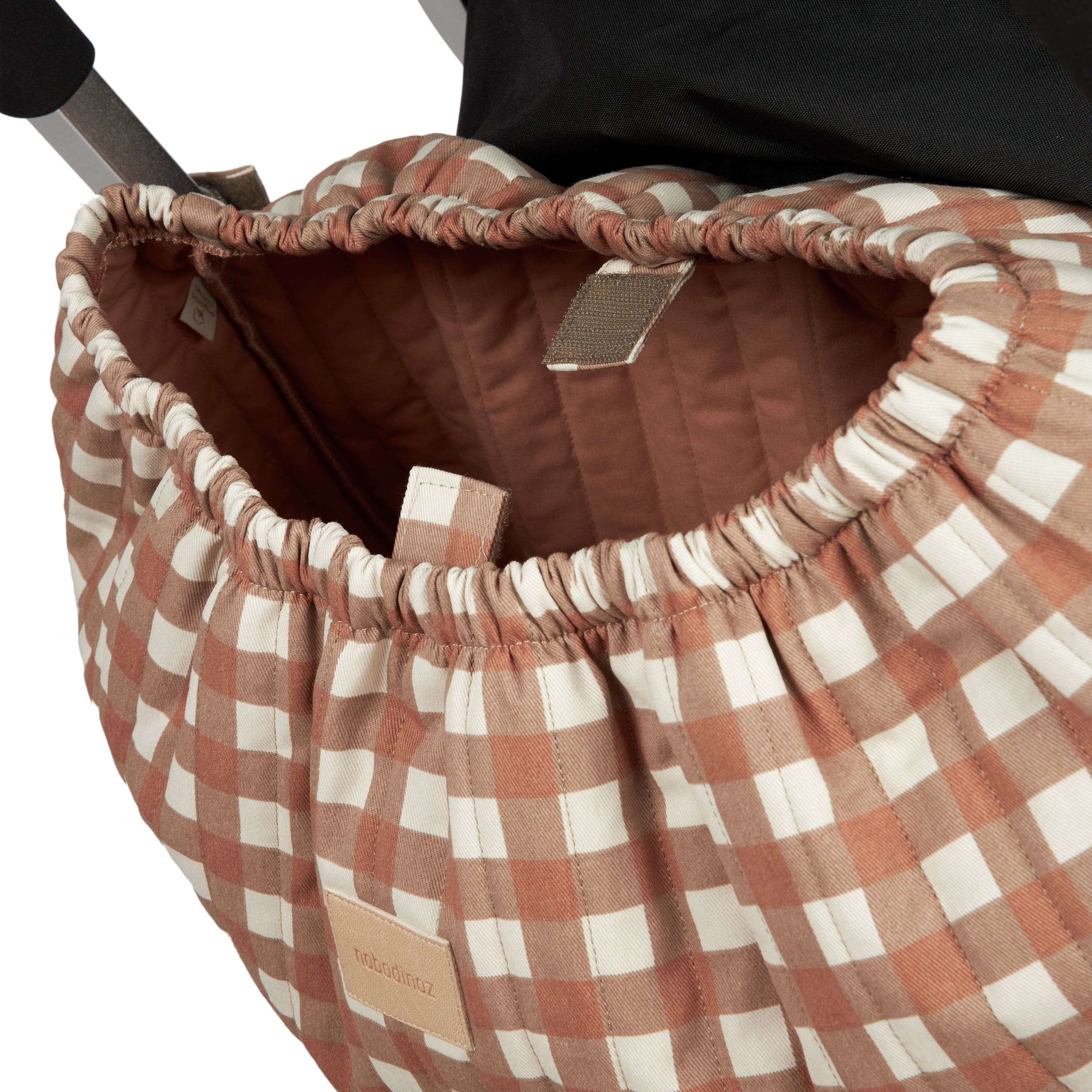 Nobodinoz Stroller Storage Bag Hyde Park Storage Stroller Bag (Terracotta Check)
