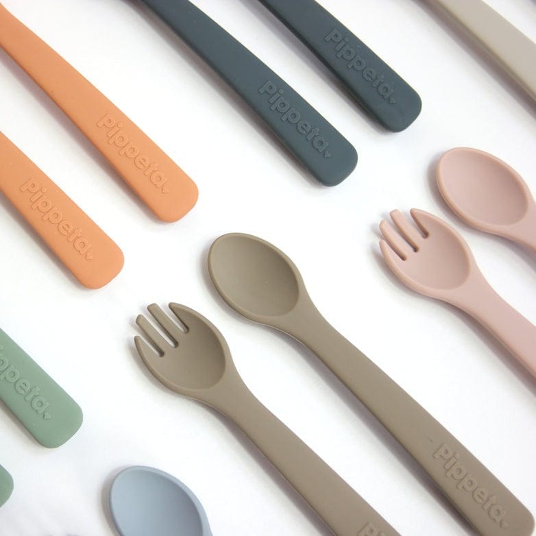 Pippeta Fork & Spoon Silicone Spoon & Fork (Ash Rose)