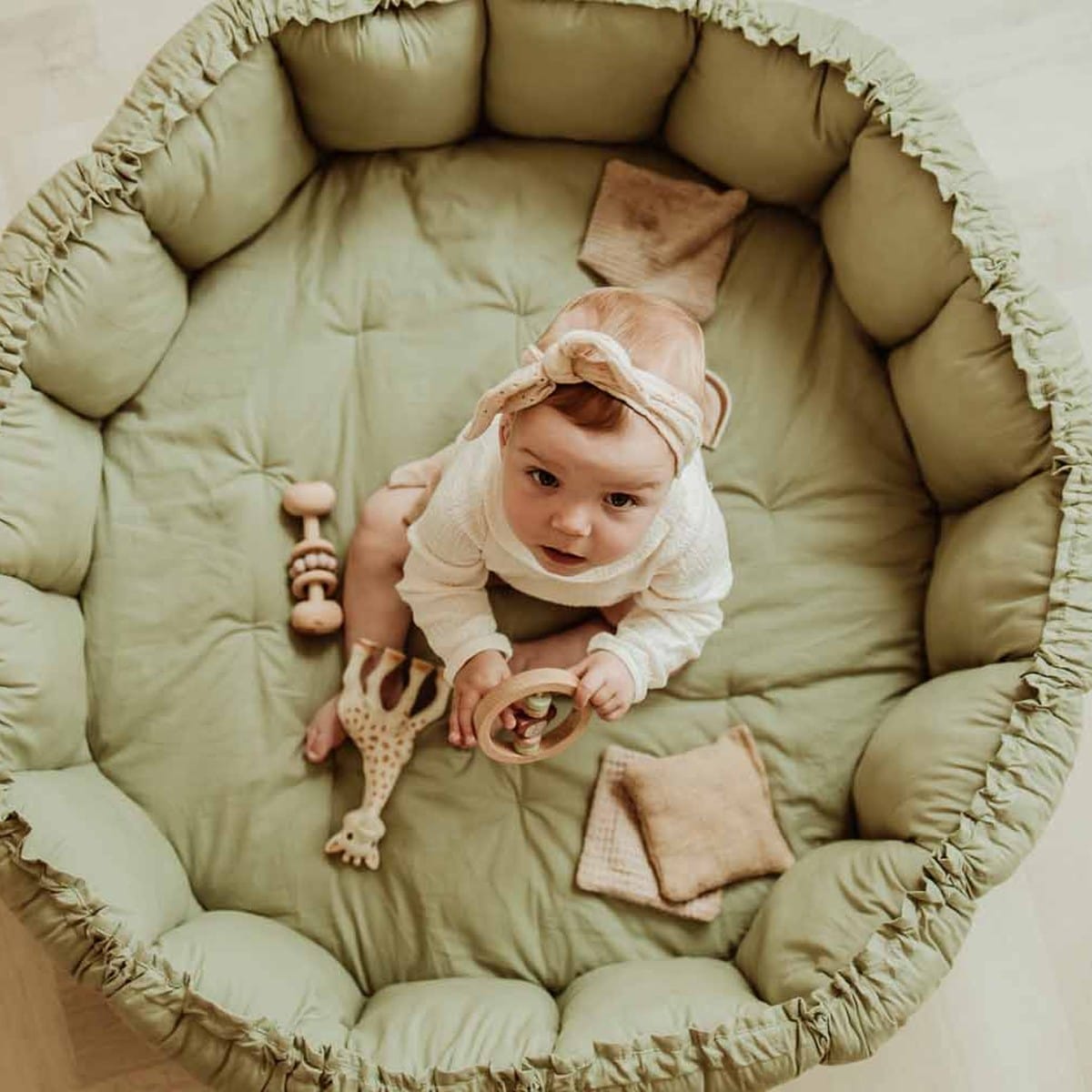 Play & Go Play Mat Play & Go Coco Organic Babymat & Cocoon - Meadow Green