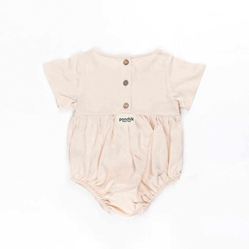 Ponchik Babies + Kids Romper Linen Romper (Beige)