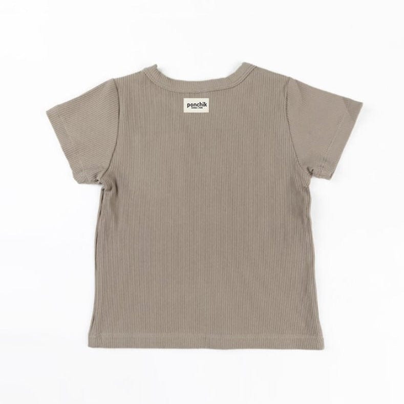 Ponchik Babies + Kids T-shirt Unisex Ribbed Cotton Baby T-Shirt (Artichoke Green)