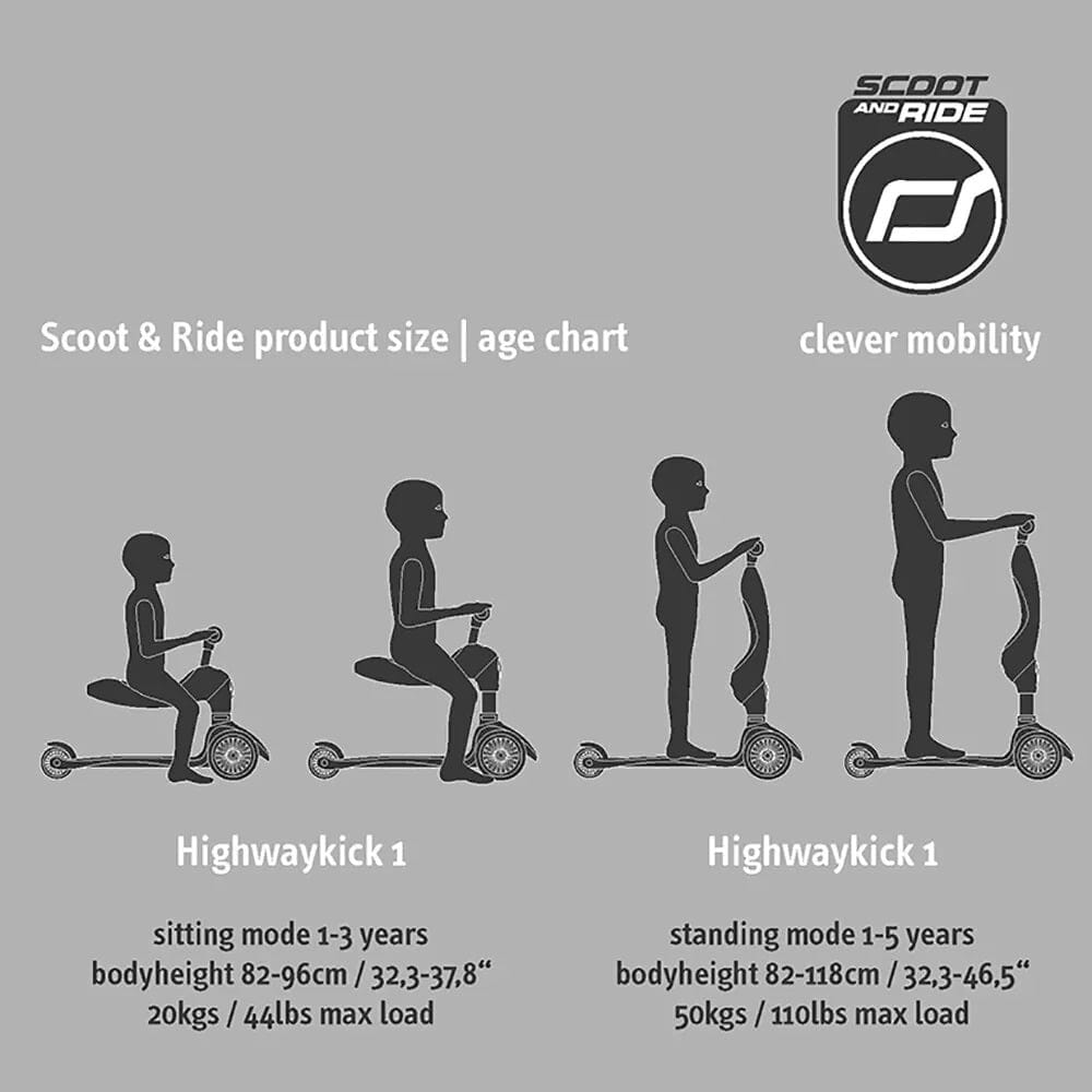 Scoot & Ride Scooter Highwaykick 1 Kids Scooter & Push Along (Blueberry)