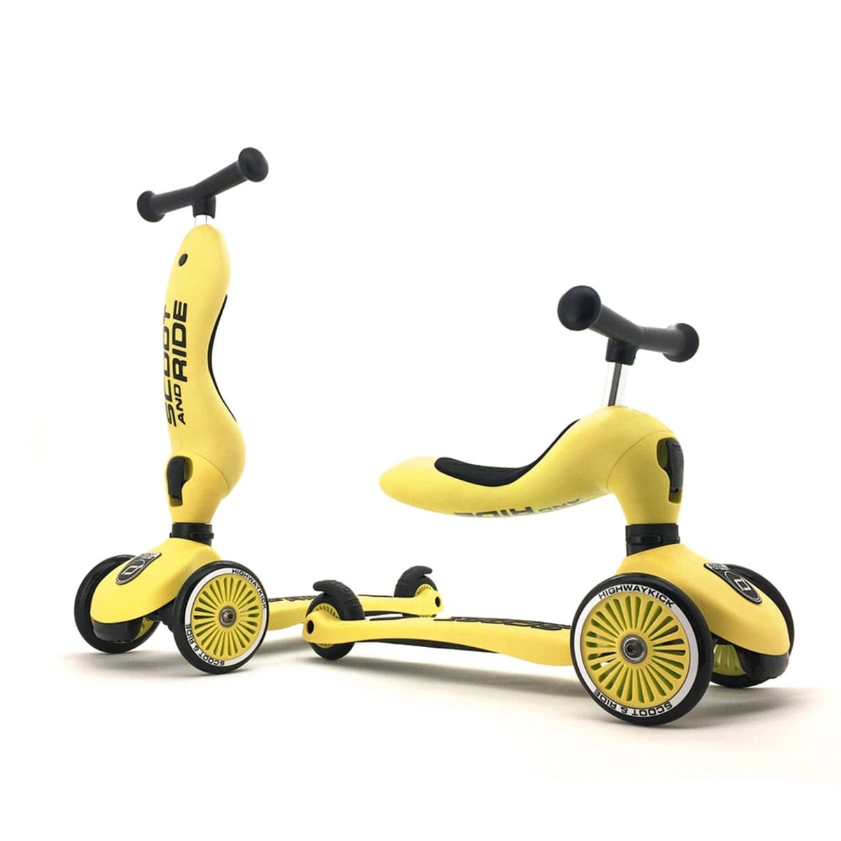 Scoot & Ride Scooter Highwaykick 1 Kids Scooter & Push Along (Lemon)