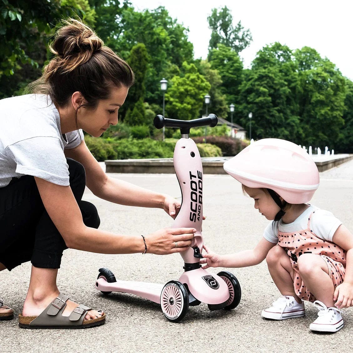 Scoot & Ride Scooter Highwaykick 1 Kids Scooter & Push Along (Rose)
