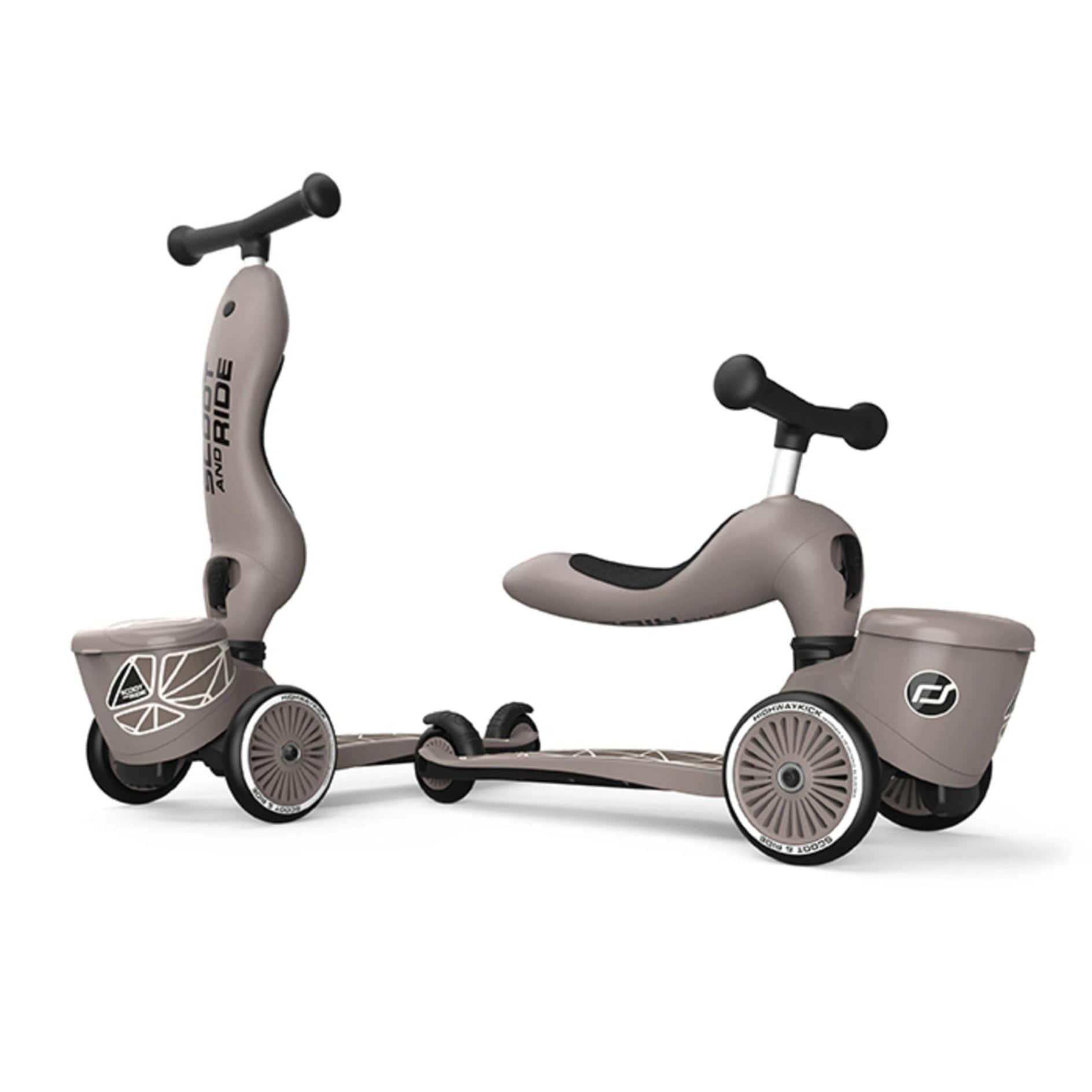 Scoot & Ride Highwaykick 1 Lifestyle Toddler Kids Scooter & Push Along -  Brown Lines