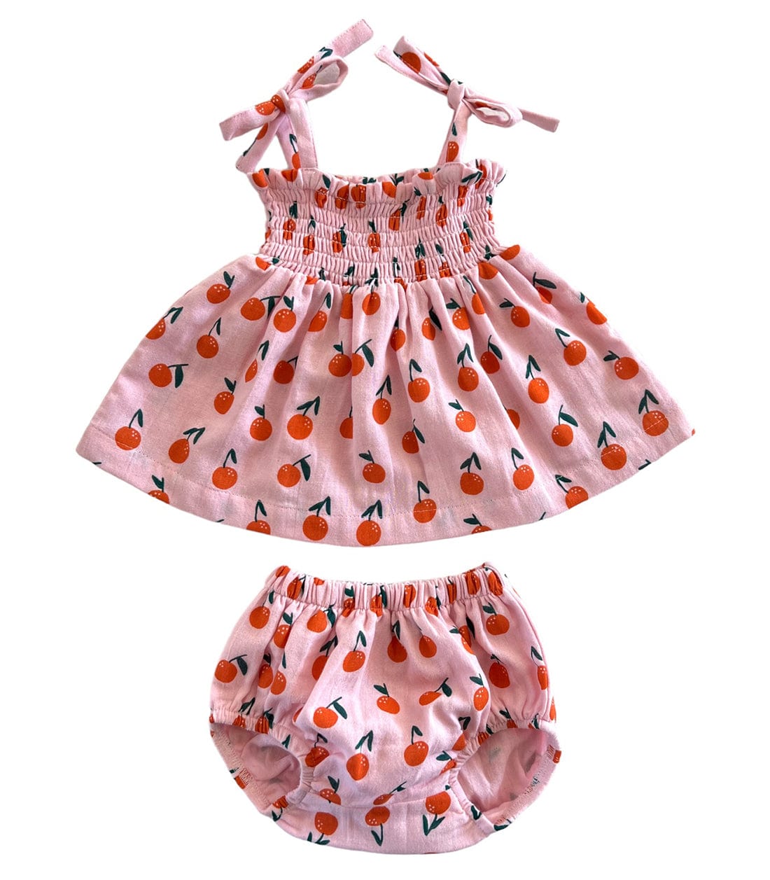 Siix Collection Baby Set SIIX Collection Organic Blush Oranges Smocked Set