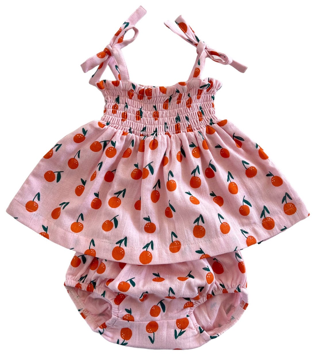 Siix Collection Baby Set SIIX Collection Organic Blush Oranges Smocked Set