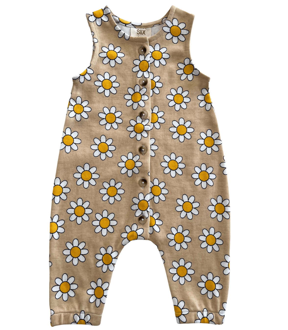 Siix Collection Jumpsuit Organic Cotton Beige Daisy Jumpsuit