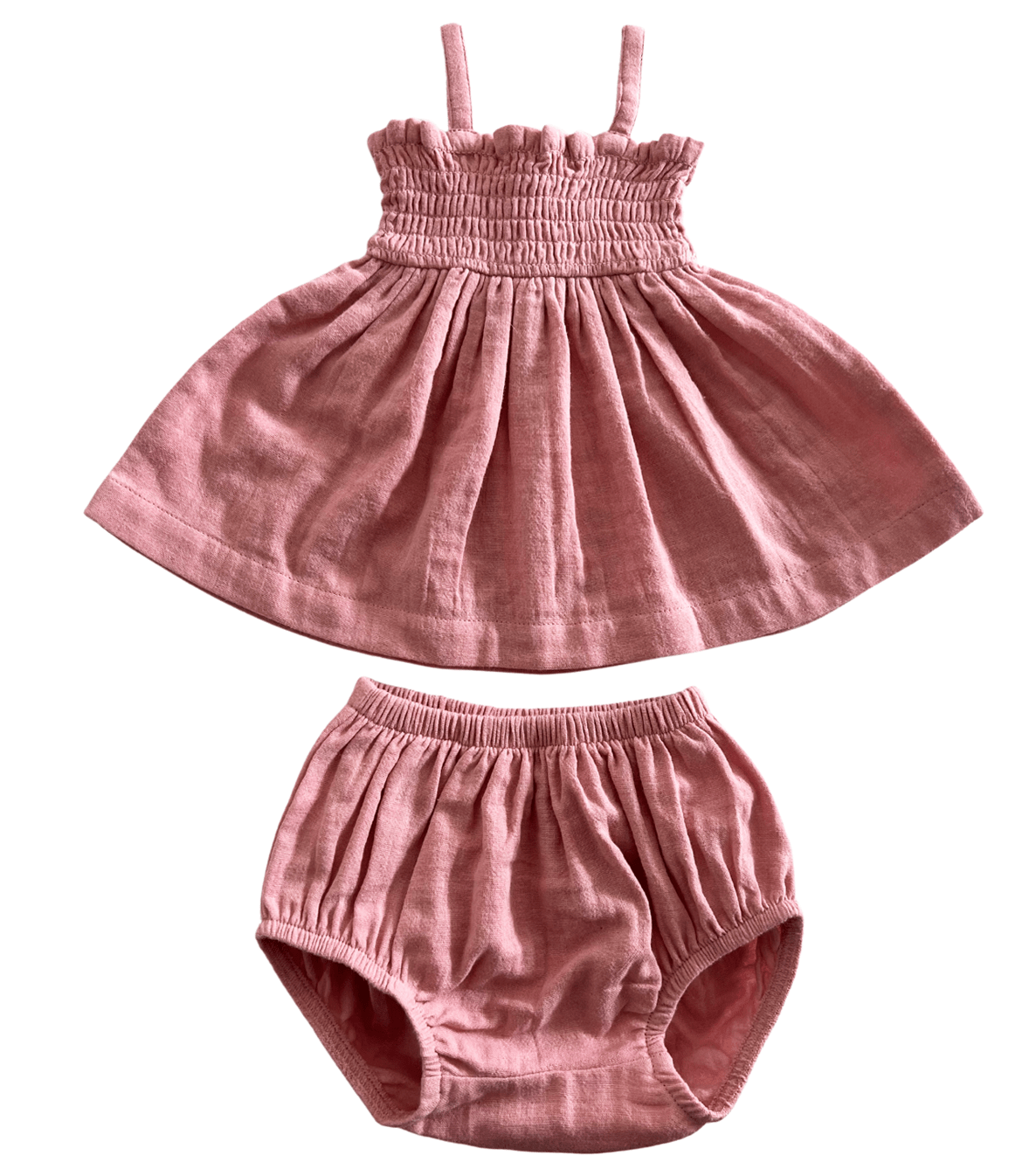 Siix Collection Set Organic Cotton Smocked Baby Set (Rose)