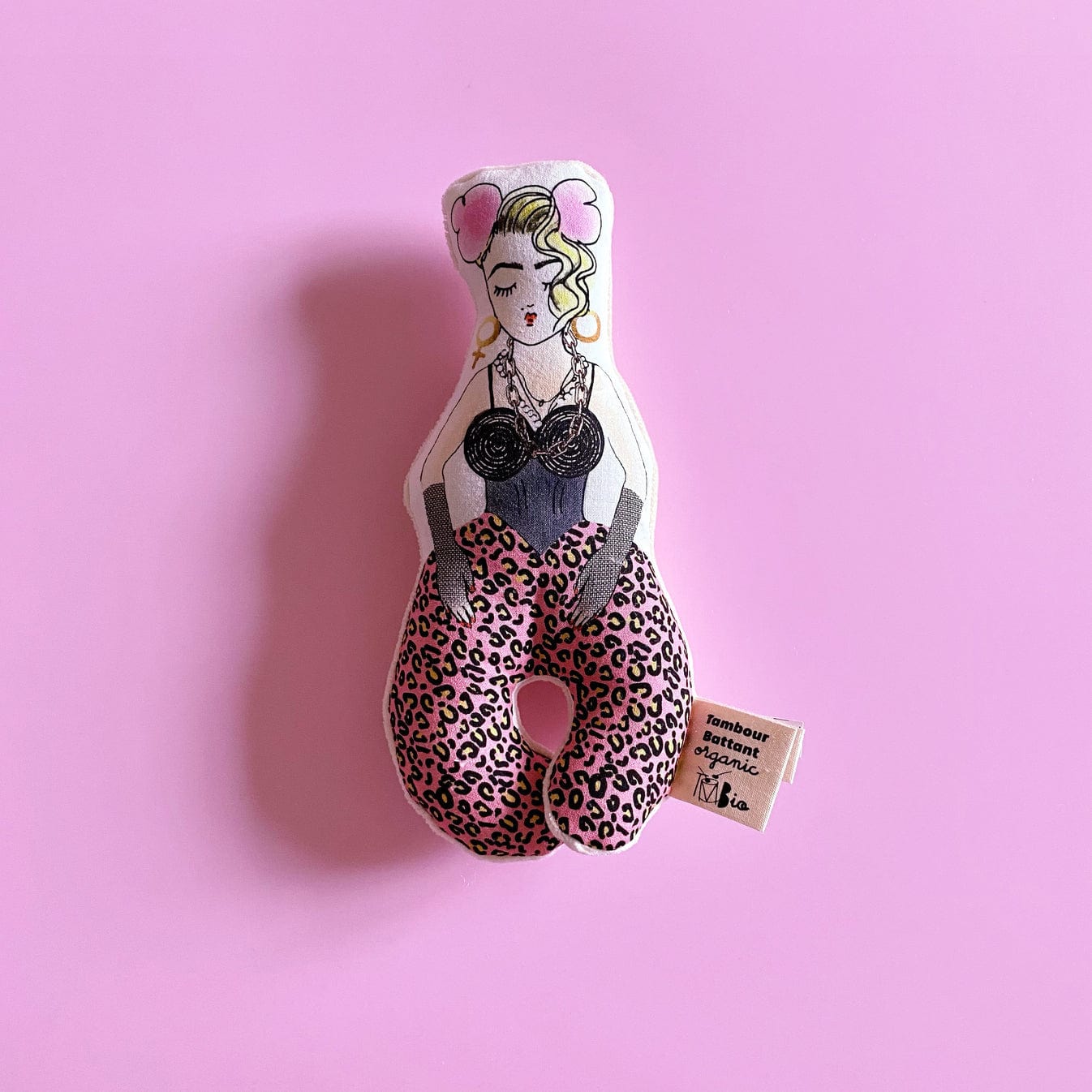 Tambour Battant Baby Rattle Tambour Battant Madonna 'Material Girl' Organic Baby Rattle