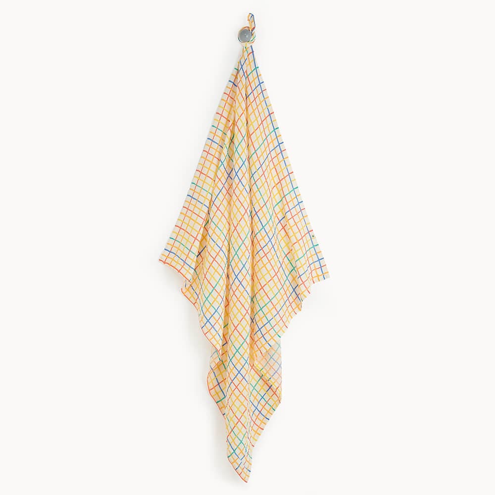The Bonnie Mob Muslin One Size The Bonnie Mob Organic Rainbow Check Muslin Swaddle - Large