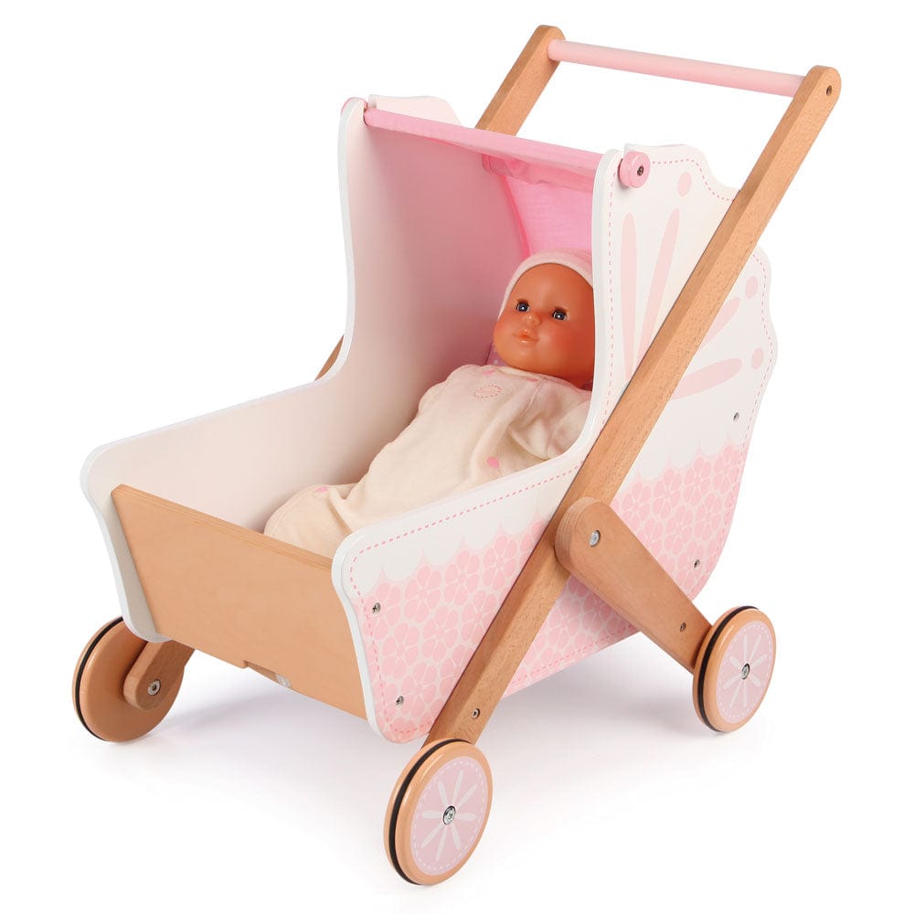 Tidlo Doll Pram Tidlo Wooden 3 in 1 Dolls Pram (Pink)