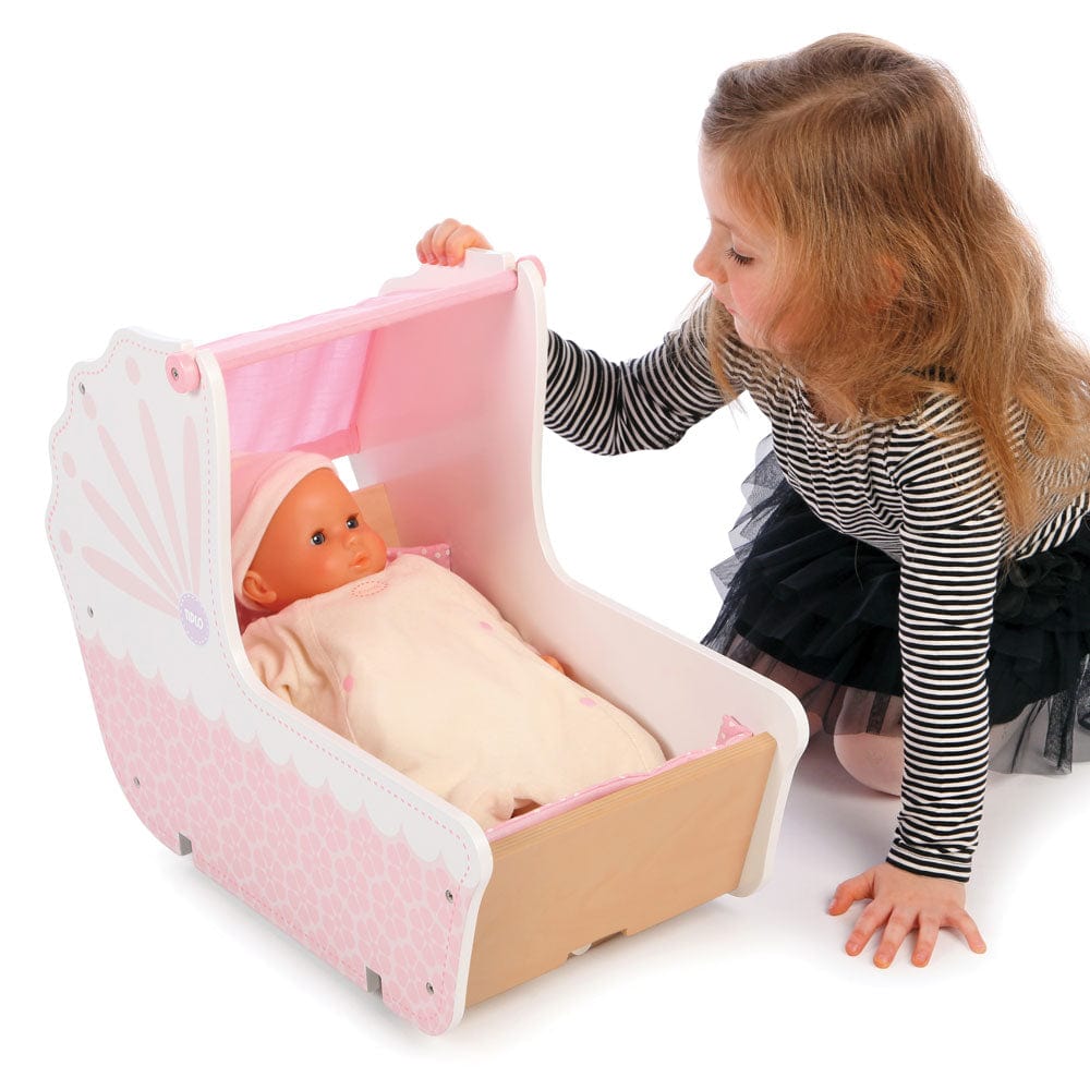 Tidlo Doll Pram Tidlo Wooden 3 in 1 Dolls Pram (Pink)