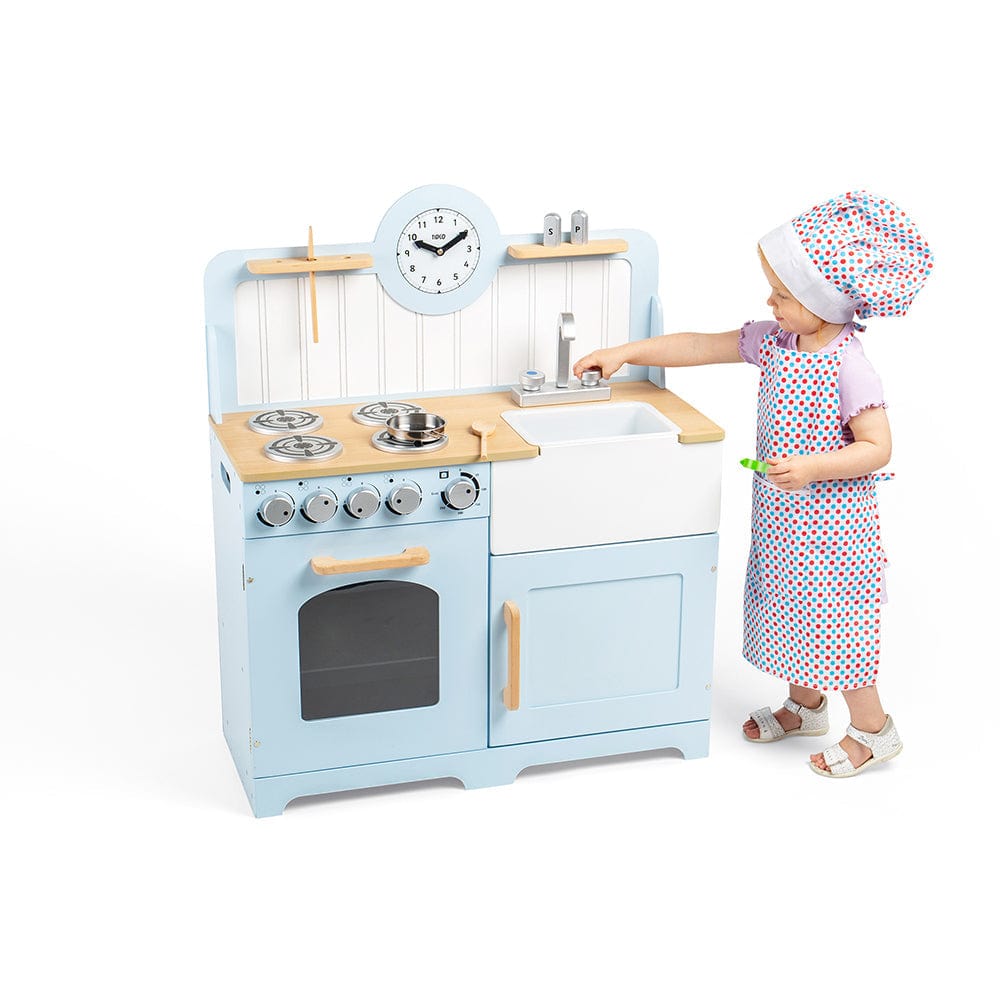 Tidlo Country Wooden Play Kitchen (Blue)