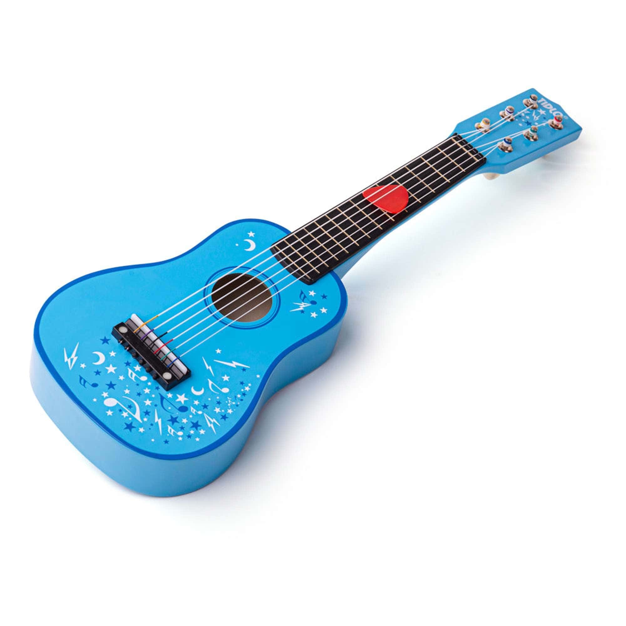 Tidlo Toys Toy Guitar Tidlo Toys Kids Blue Wooden Toy Guitar with Stars