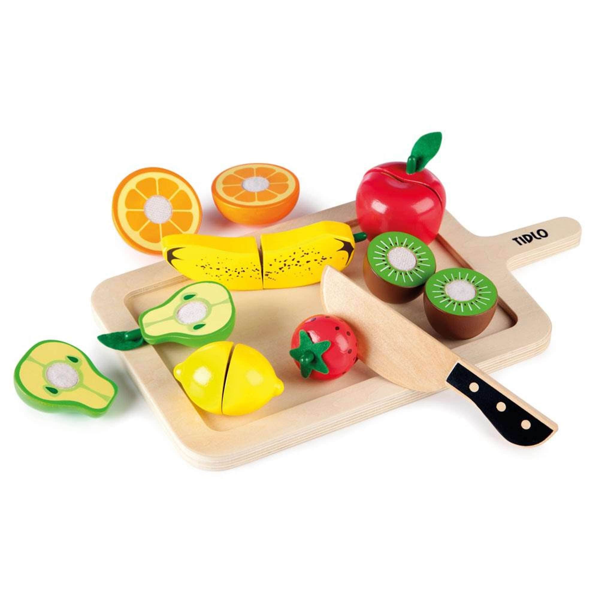 Tidlo Wooden Toy Food Tidlo Wooden Cutting Fruits Set