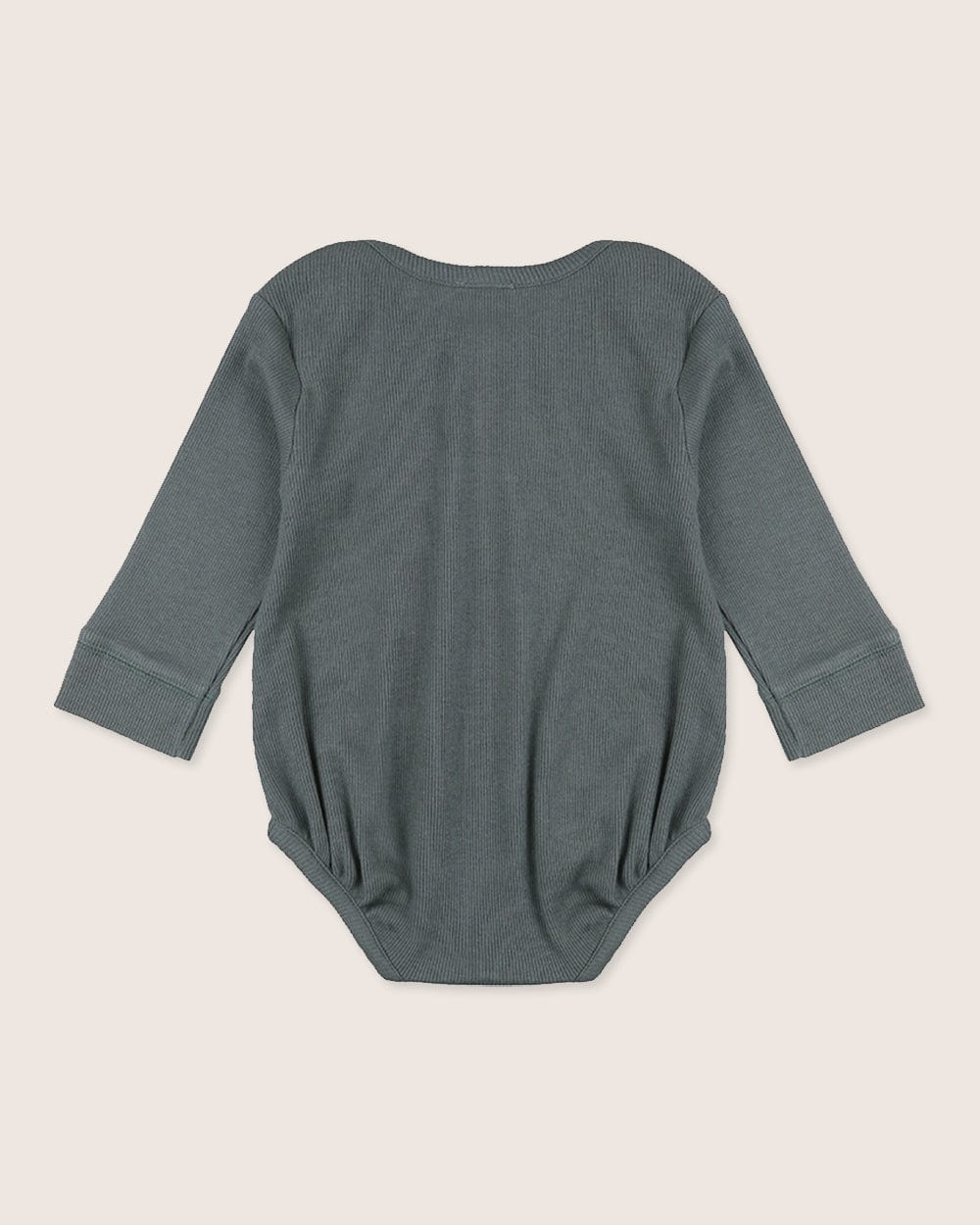 Turtledove London Baby Romper Organic Cotton Rib Baby Bodysuit (Steel)