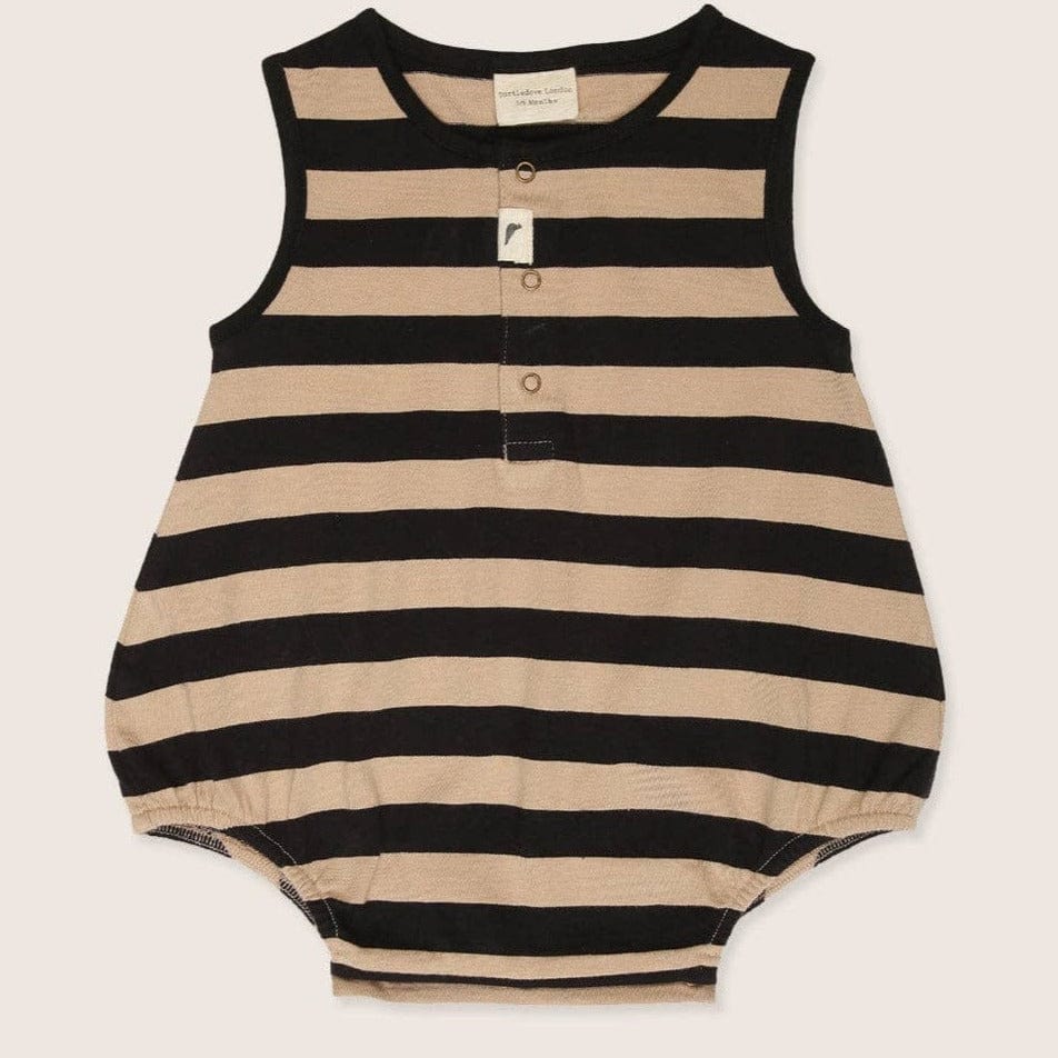 Turtledove London Baby Romper Organic Cotton Wide Stripe Baby Romper