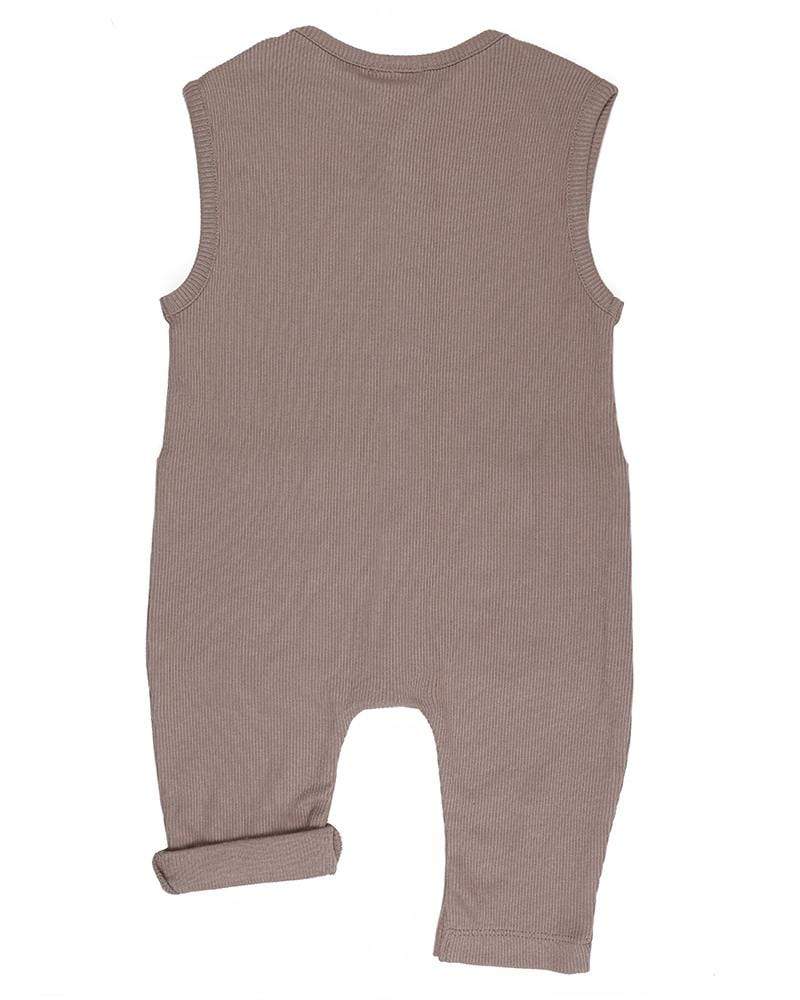 Turtledove London Overall Organic Cotton Unisex Ribbed Dungaree (Stone)