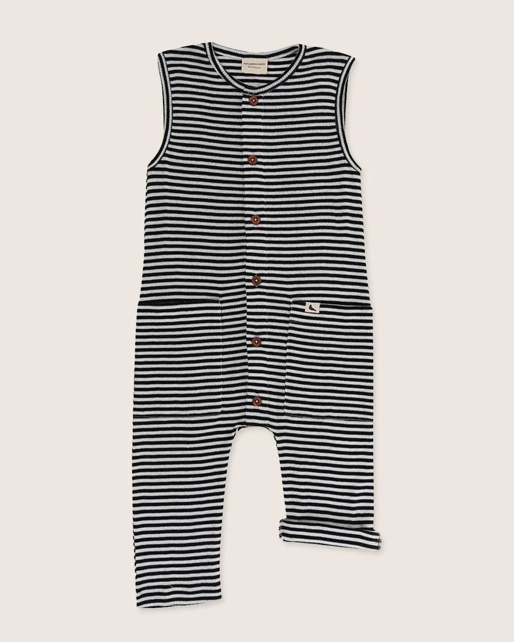 Turtledove London Overall Organic Cotton Unisex Stripe Ribbed Dungarees