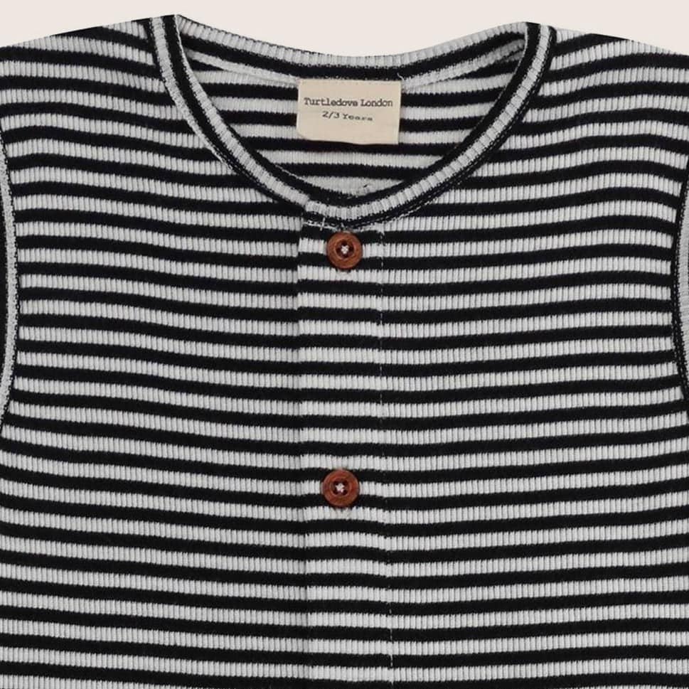 Turtledove London Overall Organic Cotton Unisex Stripe Ribbed Dungarees