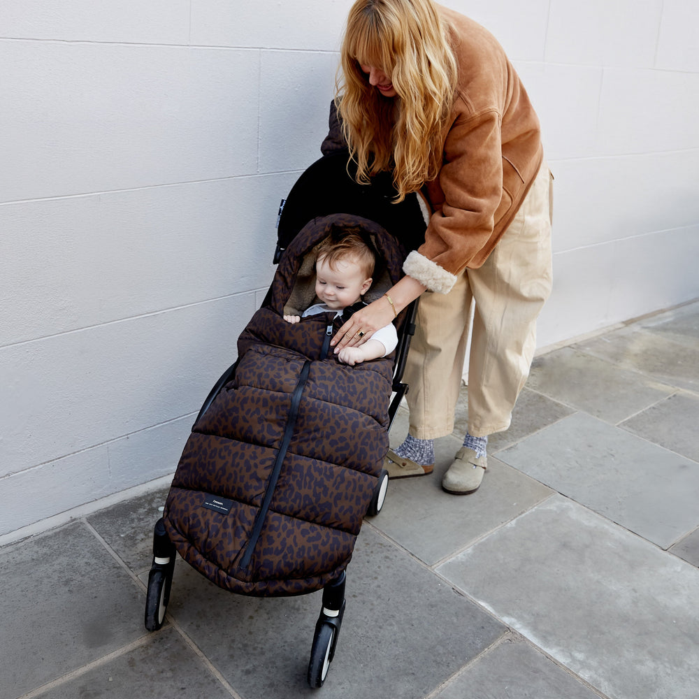 Finnson Alma Universal Quilted Footmuff - Chocolate Leopard