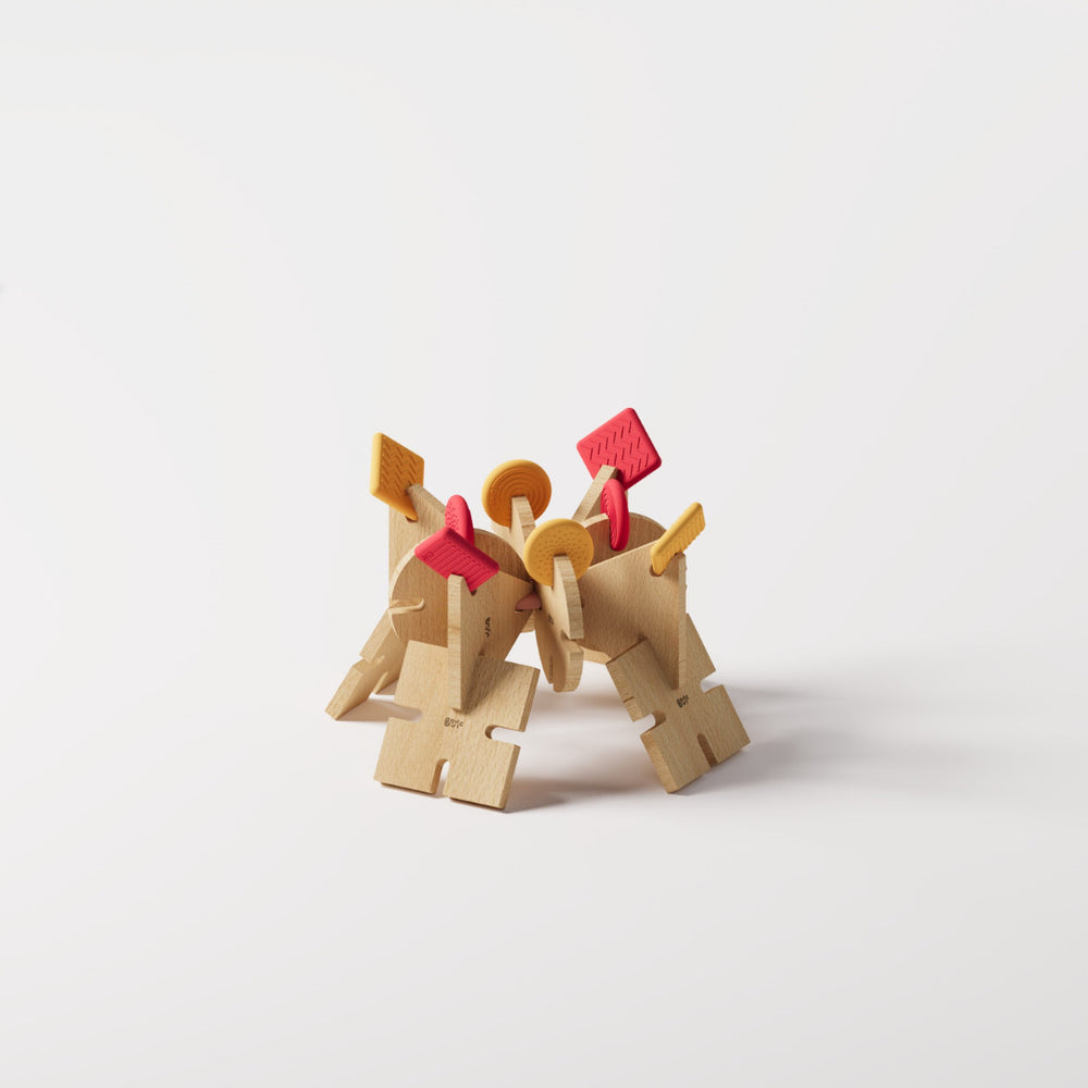 Bavvic Builder Set - 48 Piece Wooden Building Blocks