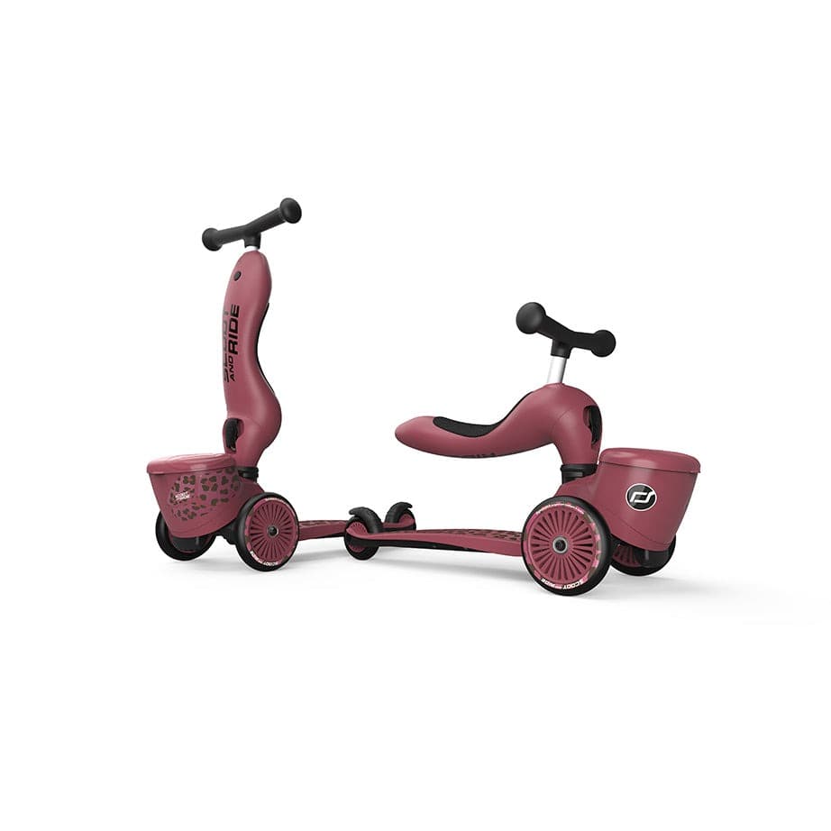 Scoot & Ride Highwaykick 1 Lifestyle Scooter & Push Along - Wildcat – 2-in-1 ride-on and scooter modes