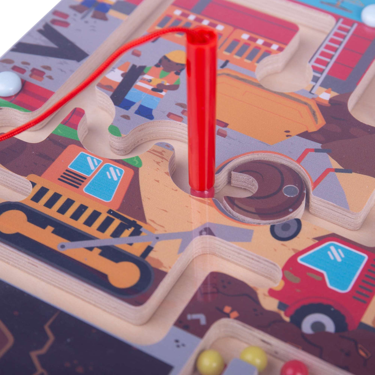 Bigjigs Toys Wooden Construction Magnetic Maze Puzzle