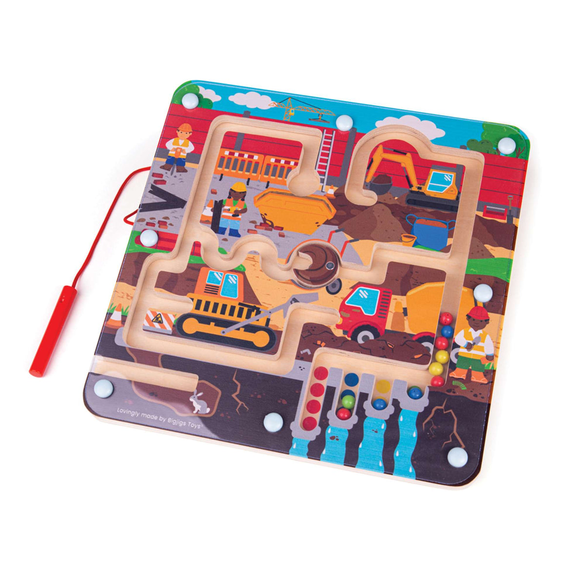 Bigjigs Toys Wooden Construction Magnetic Maze Puzzle