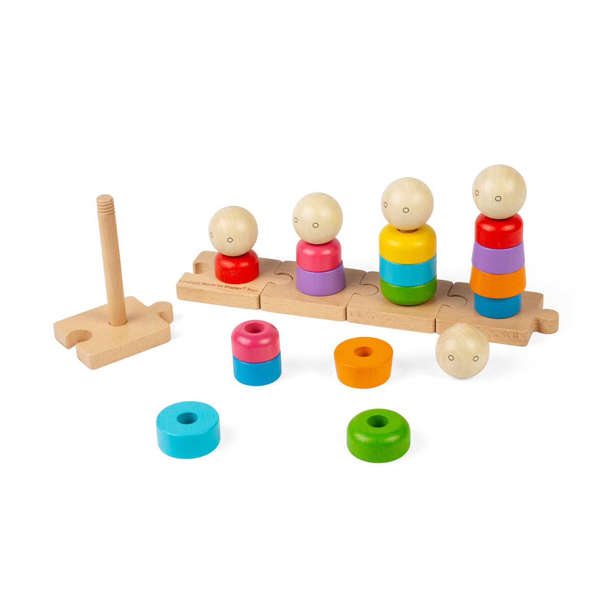 Bigjigs Toys Rainbow Family Wooden Stacking Toy