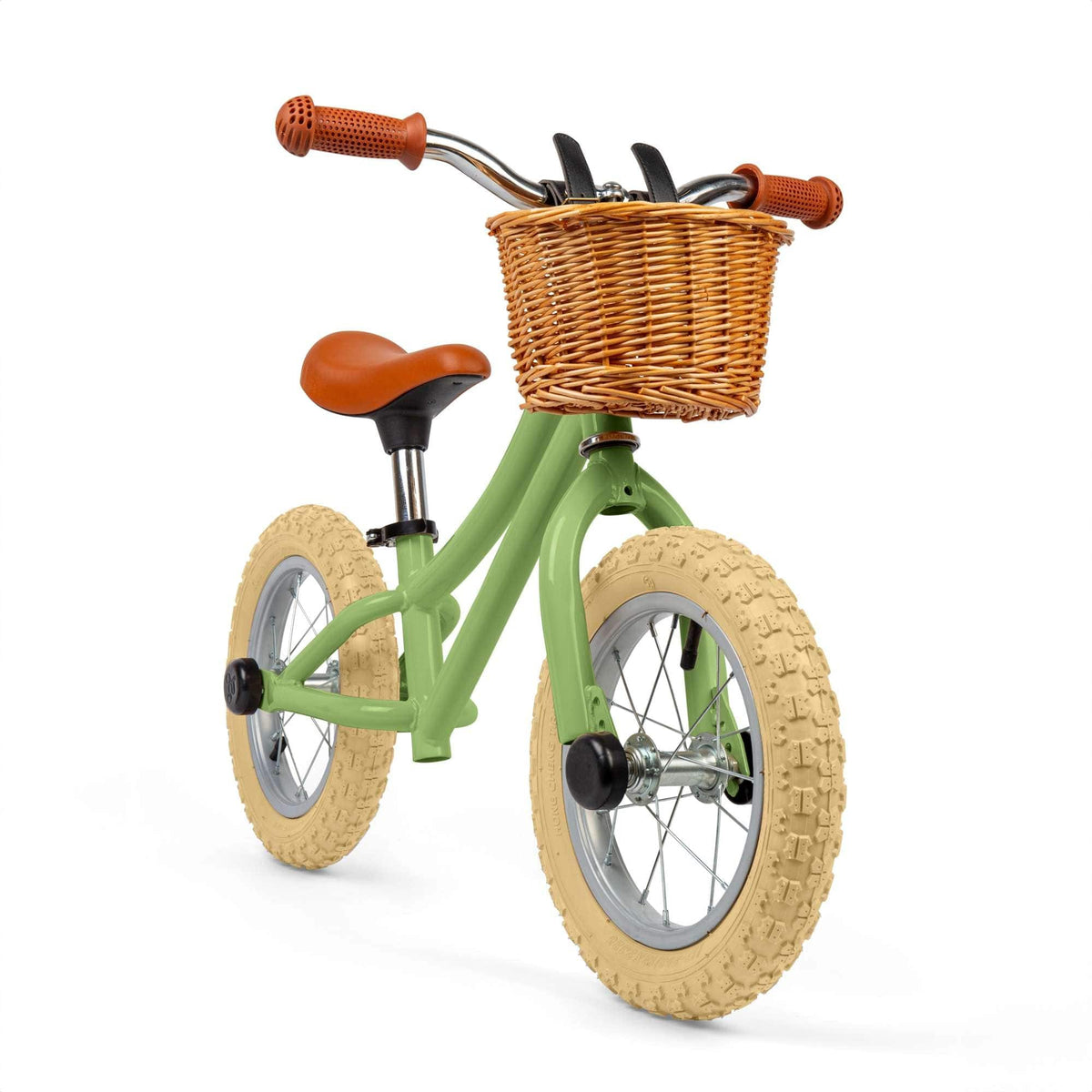 Bigjigs Toys Balance Bike with Basket - Green