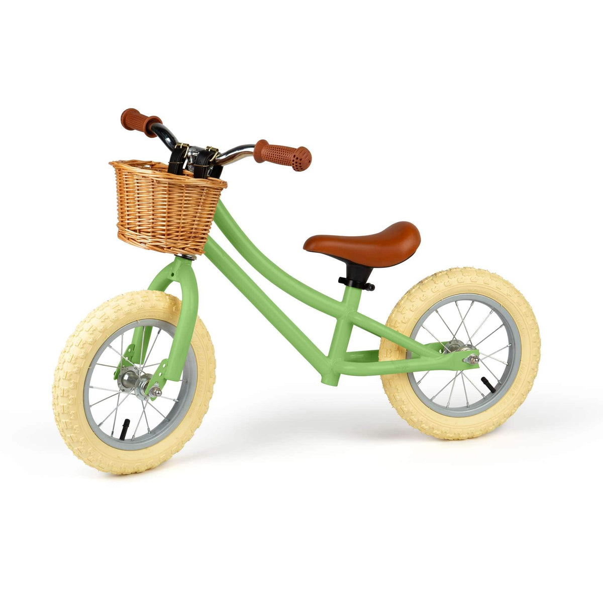 Bigjigs Toys Balance Bike with Basket - Green - image 2