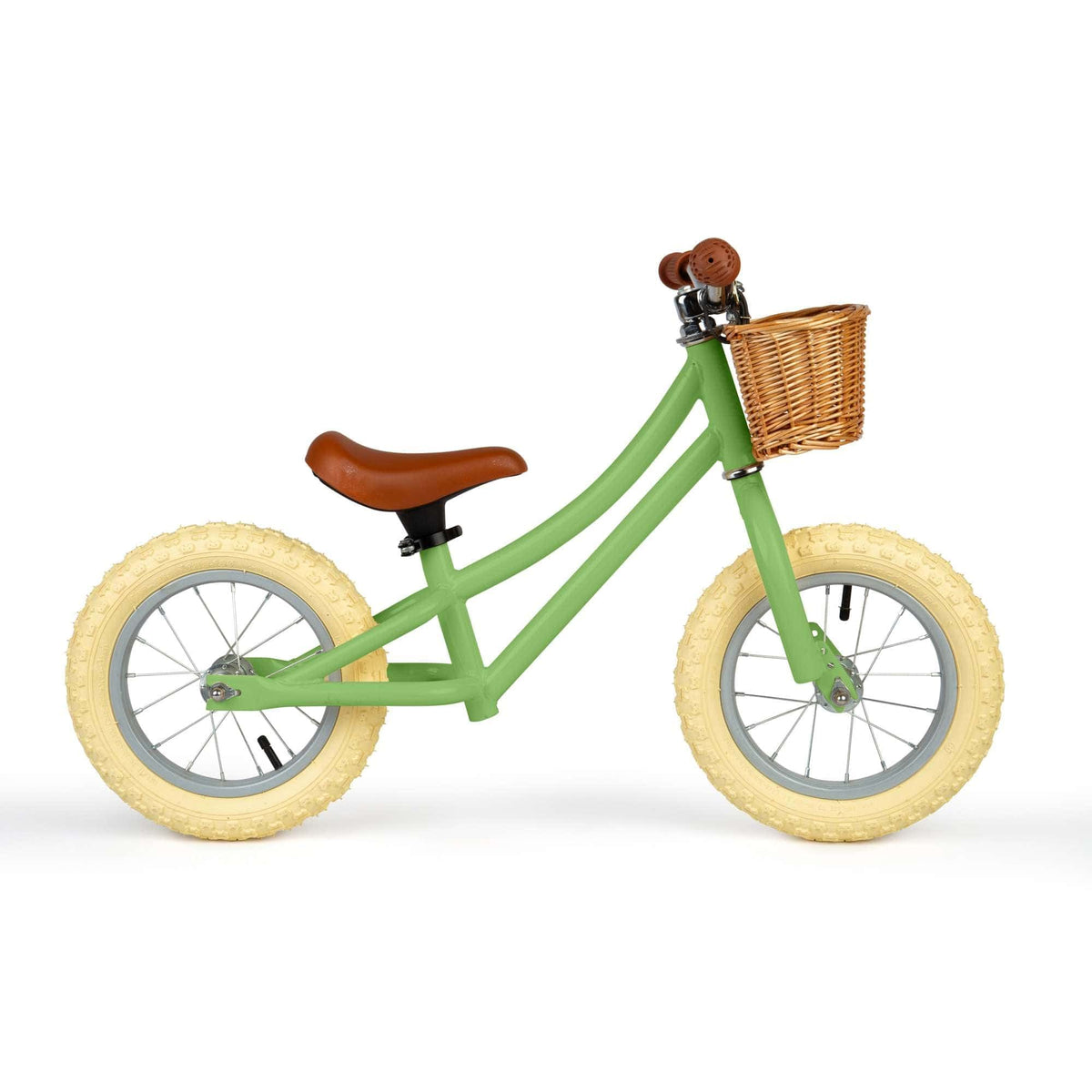 Bigjigs Toys Balance Bike with Basket - Green - image 3