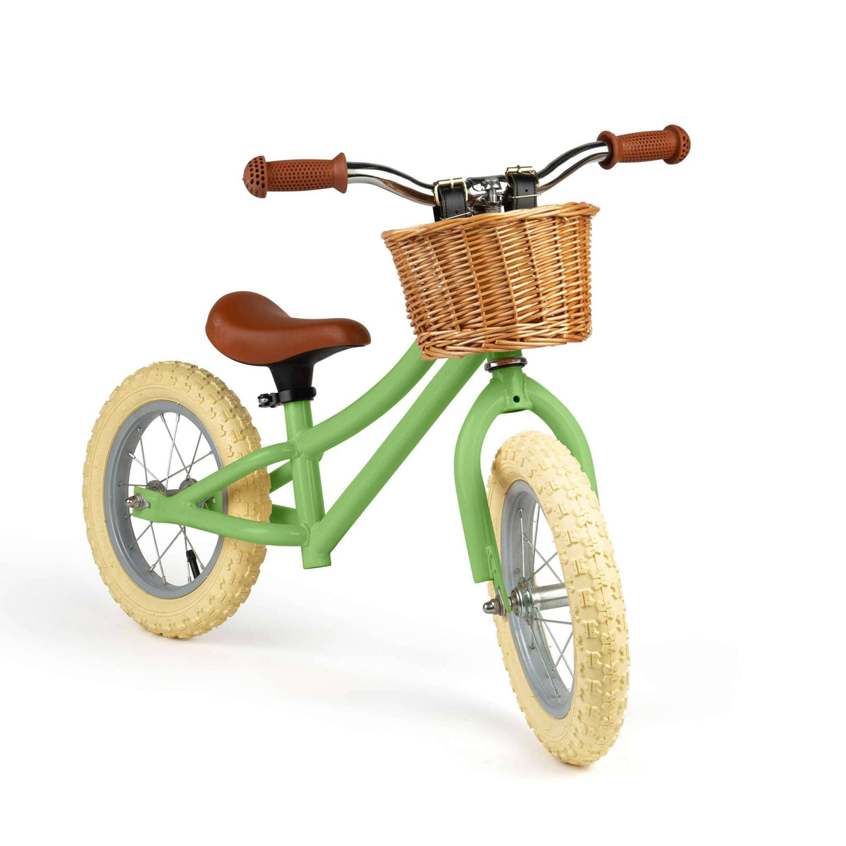 Bigjigs Toys Balance Bike with Basket - Green - image 4
